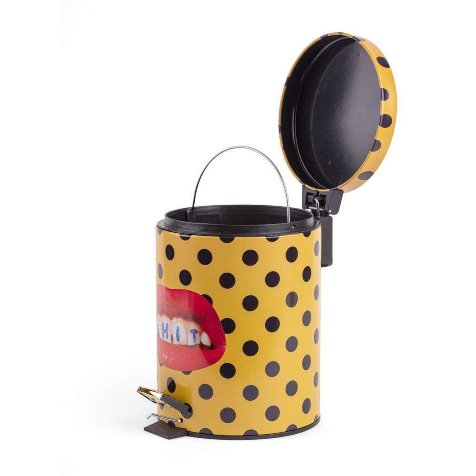 Shit Toiletpaper Home Dustbin Ø25xH39,5 Galben/Negru/Multicolor - Seletti