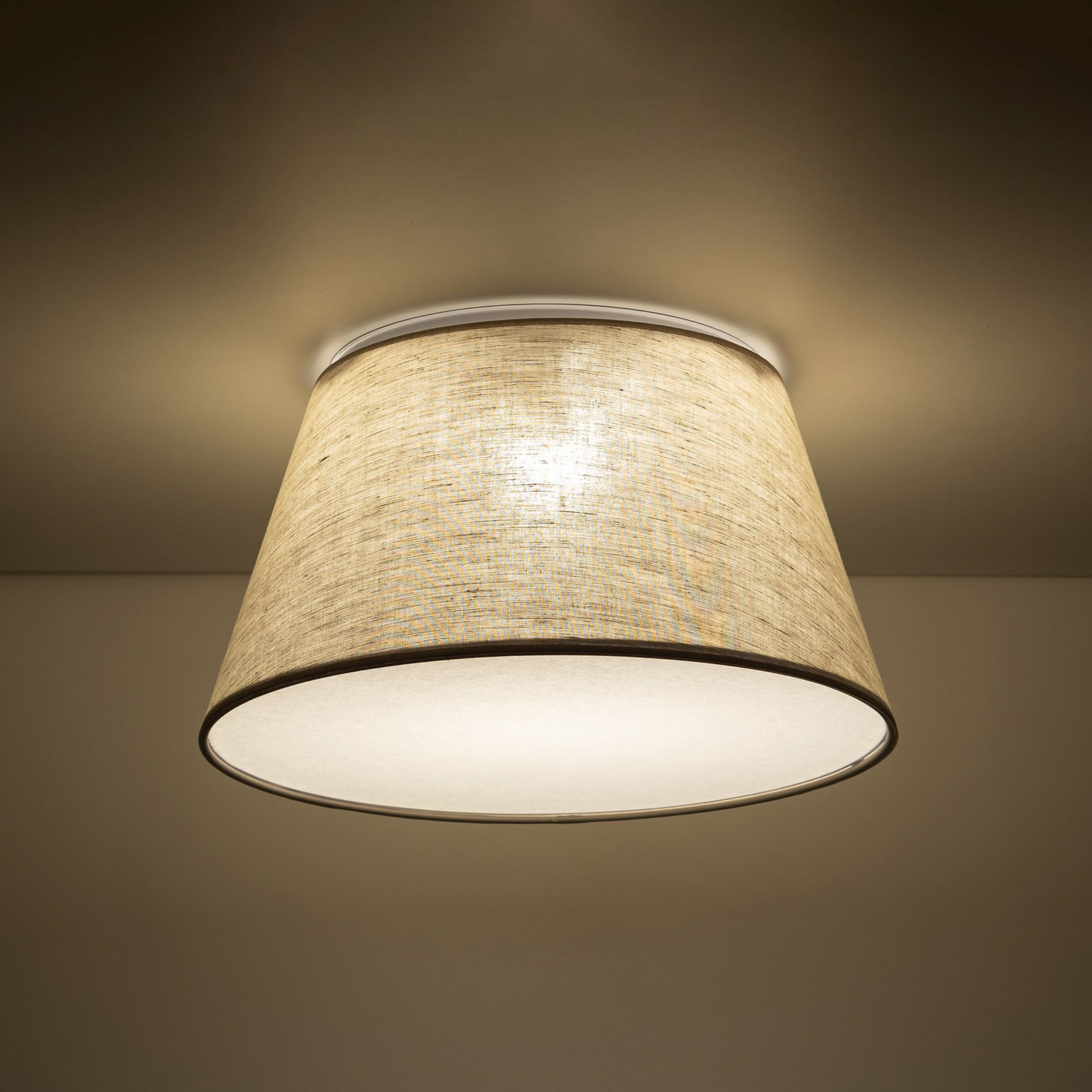 Plafondlamp Formo, beige, linnen, Ø 38 cm, E27