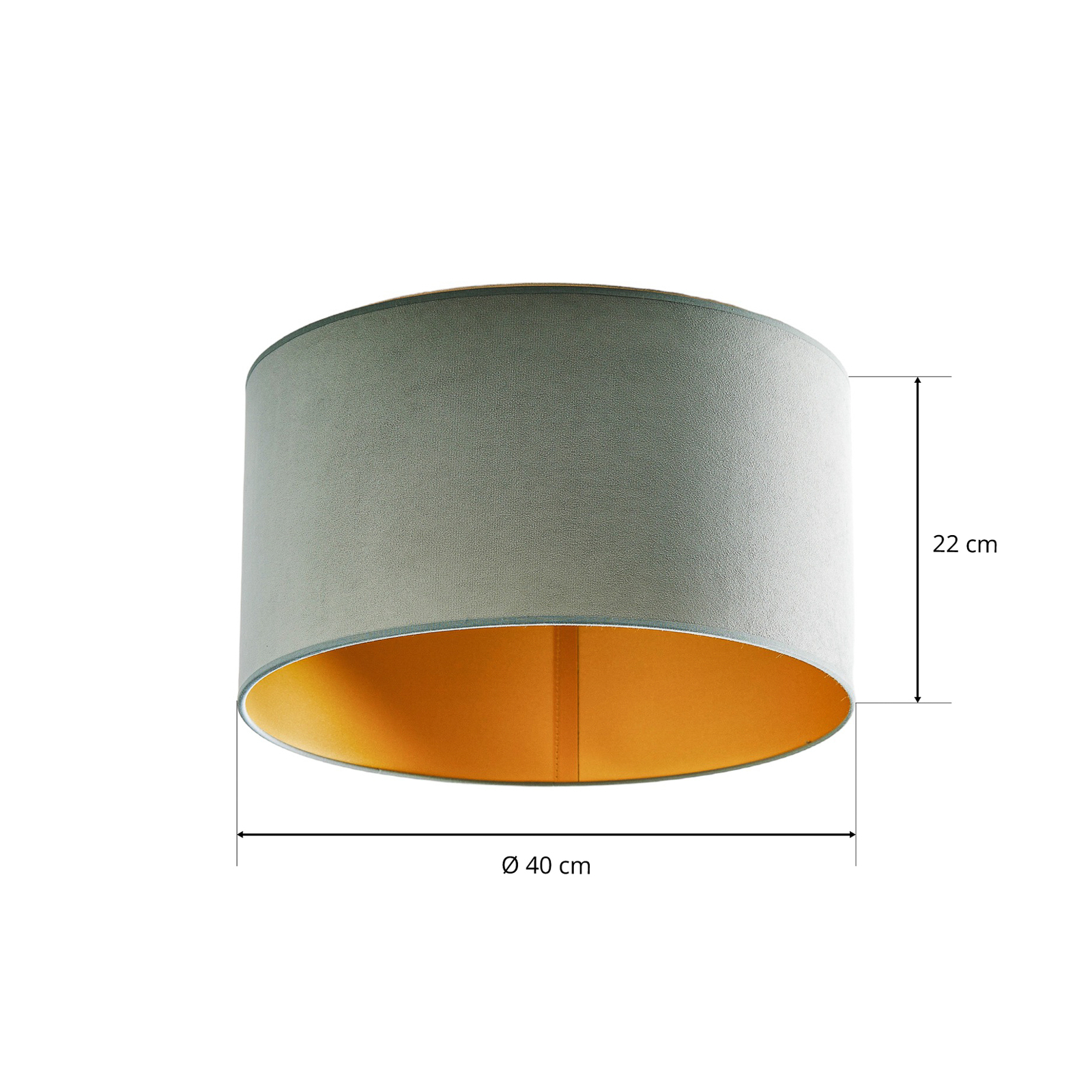 Stropna lampa Golden Roller Ø 40cm menta zelena/zlatna