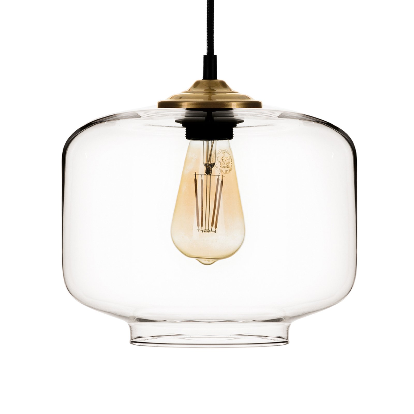 Tube hanging light 3-bulb cylindrical/round clear