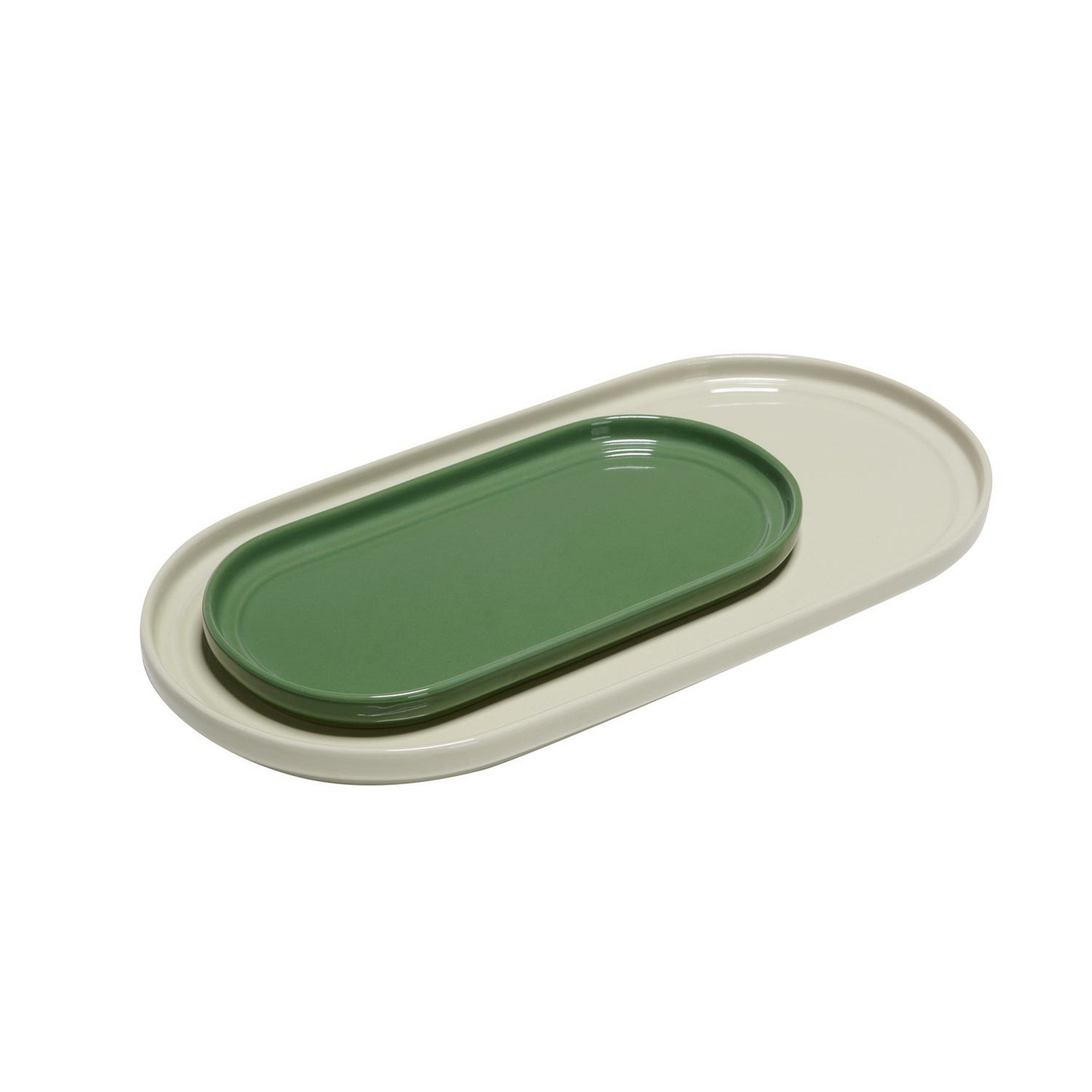 Amare Serving Dienblad Set of 2 Zand/Green - Hübsch