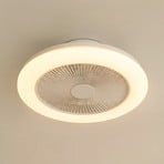 Lindby LED-takfläkt Vedin, vit, DC, Ø 45 cm, RGBW