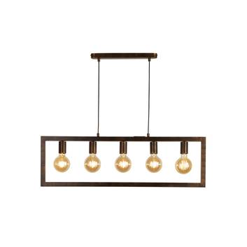 Hanglamp Rustic 5-lamps, roestbruin