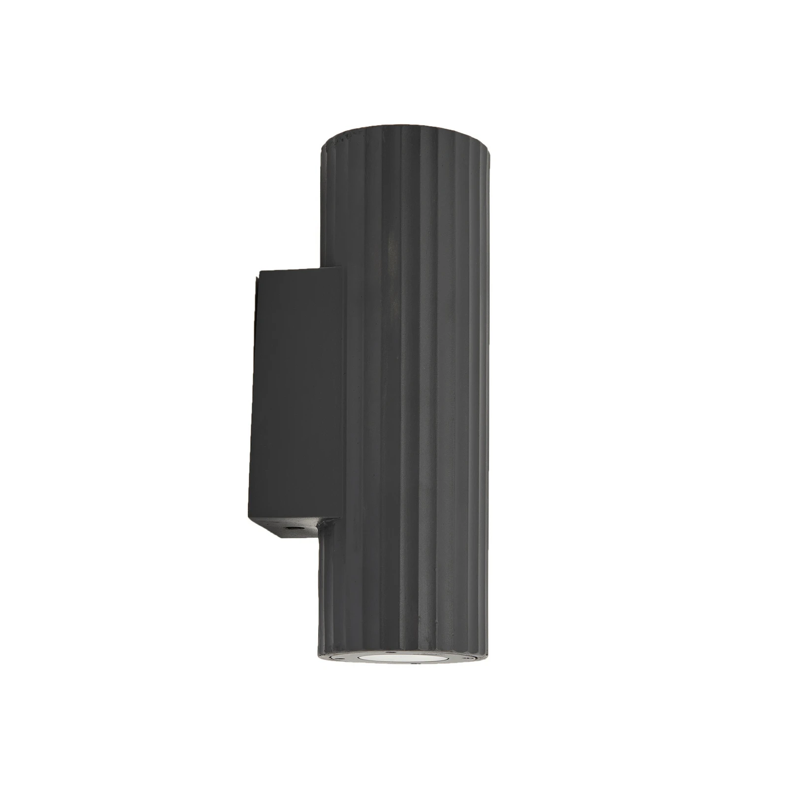Lindby Wandleuchte Christa, anthrazit, Beton, 25cm, Riffel