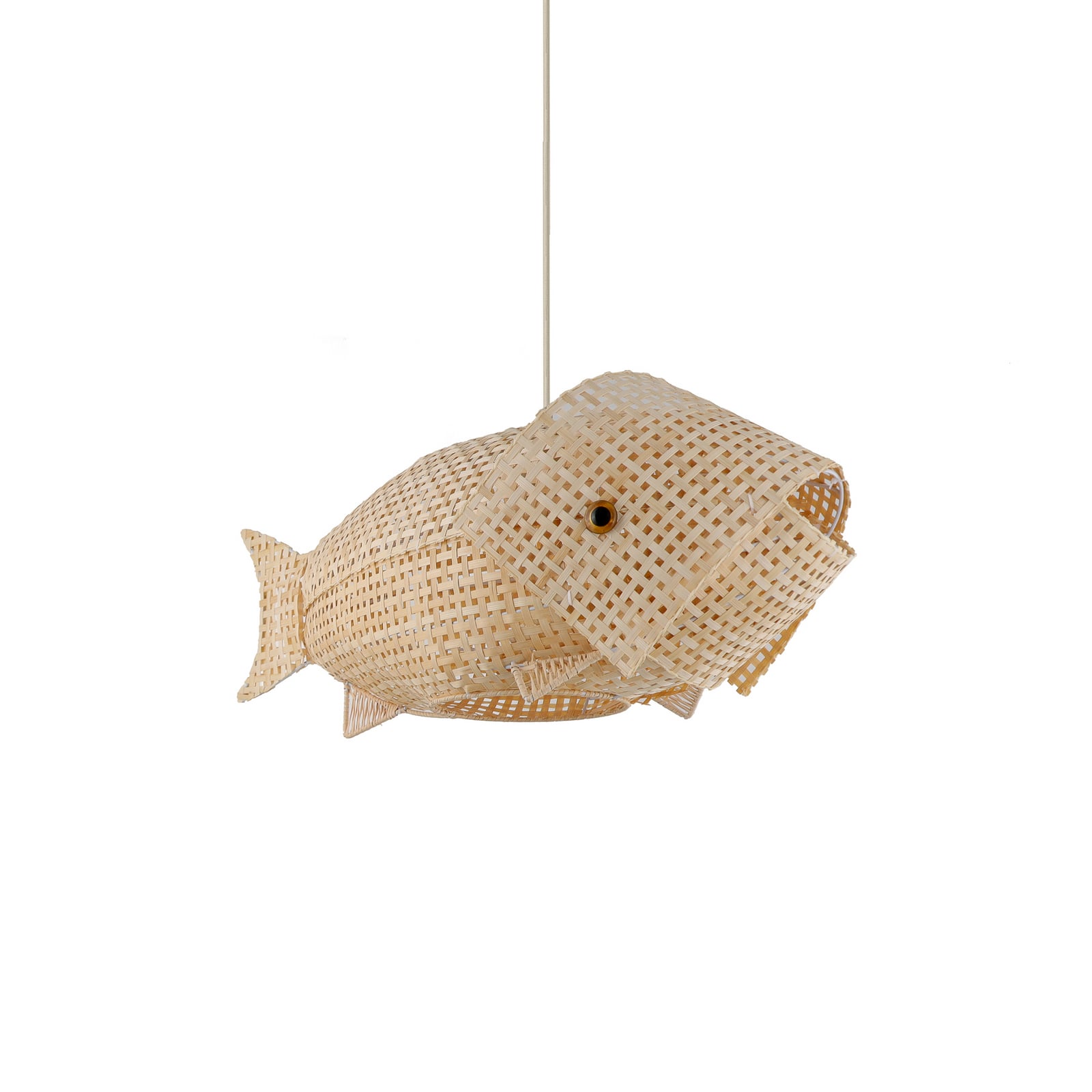Lindby Fish pendellampe til børneværelse, bambus, 66 cm Lindby Fish pendellampe til børneværelse, bambus, 66 cm