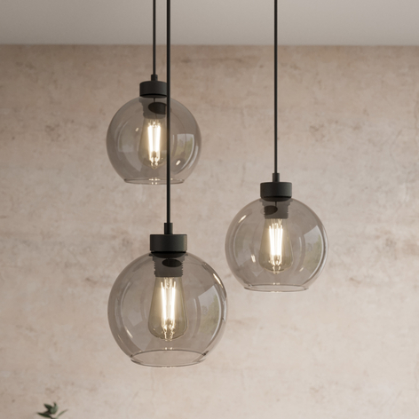 Hanglamp Cubus, 3-lamps, grafiet