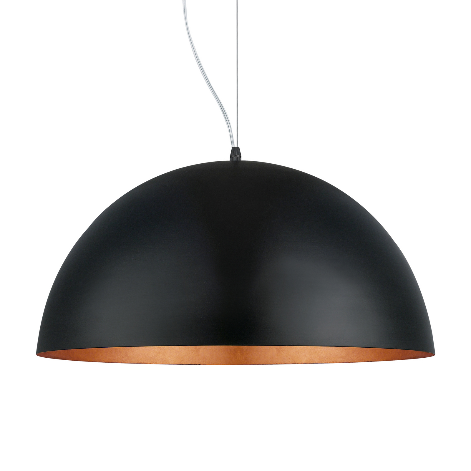 Gaetano 1 lampă suspendată, Ø 53 cm, negru/coper, oțel