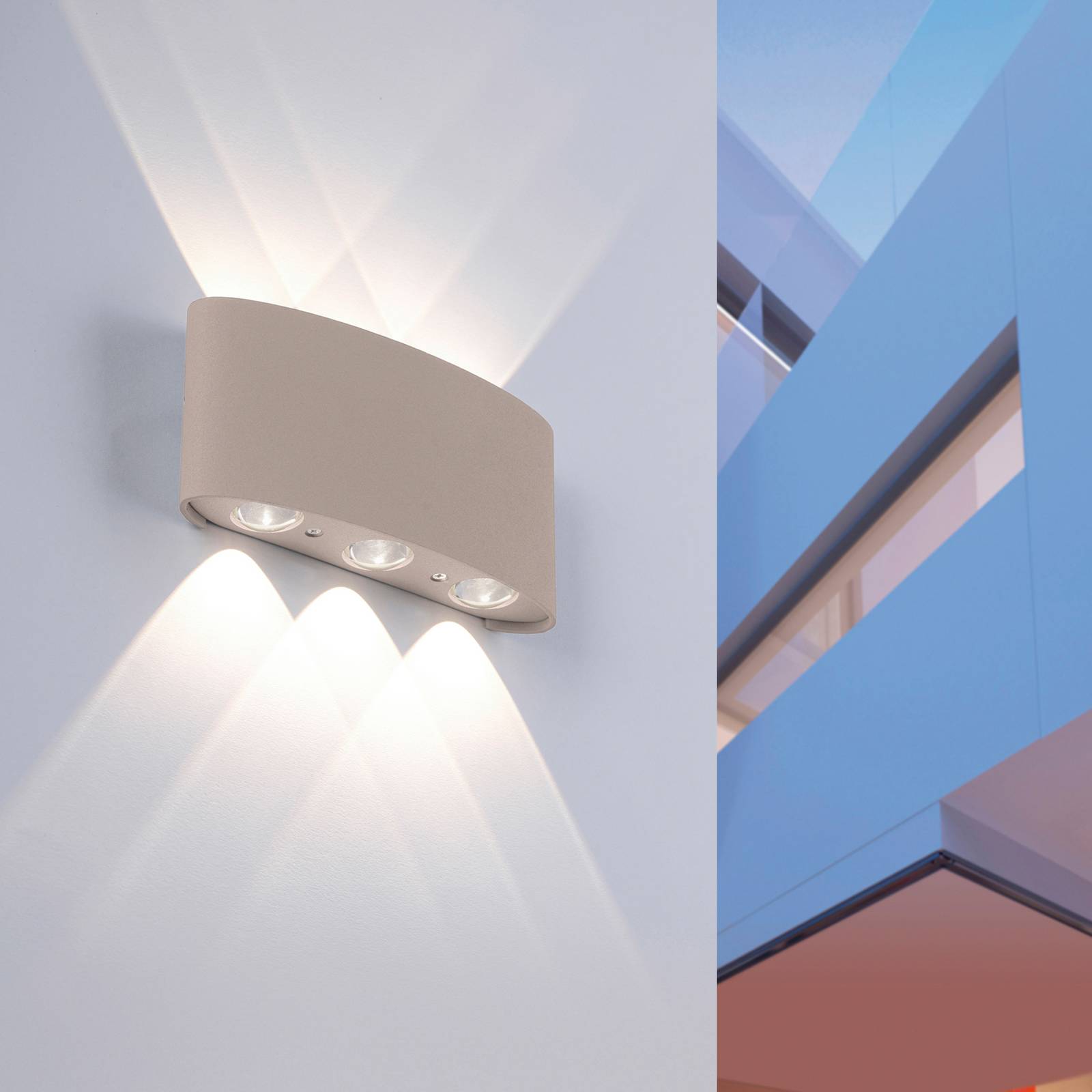 Paul Neuhaus kinkiet zewnętrzny LED Carlo, 17 cm, kolor piaskowy
