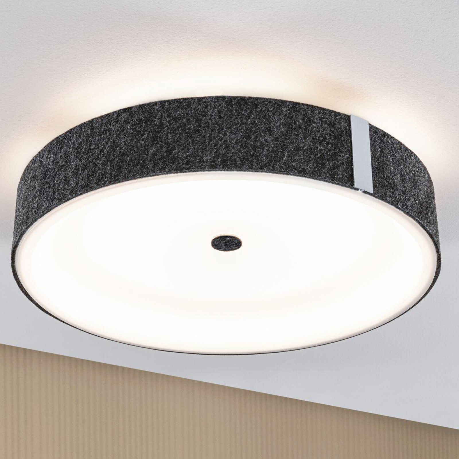 Paulmann LED-taklampe Malika, antrasitt, filt, 3-trinns dimming