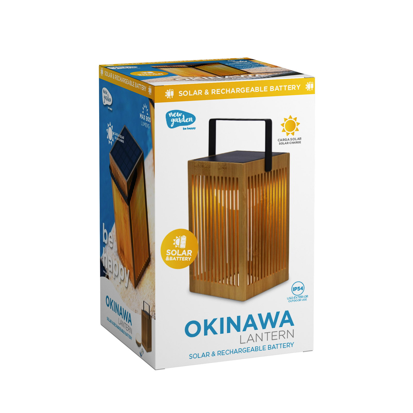 Newgarden Okinawa LED-solcellsbordslampa i bambu