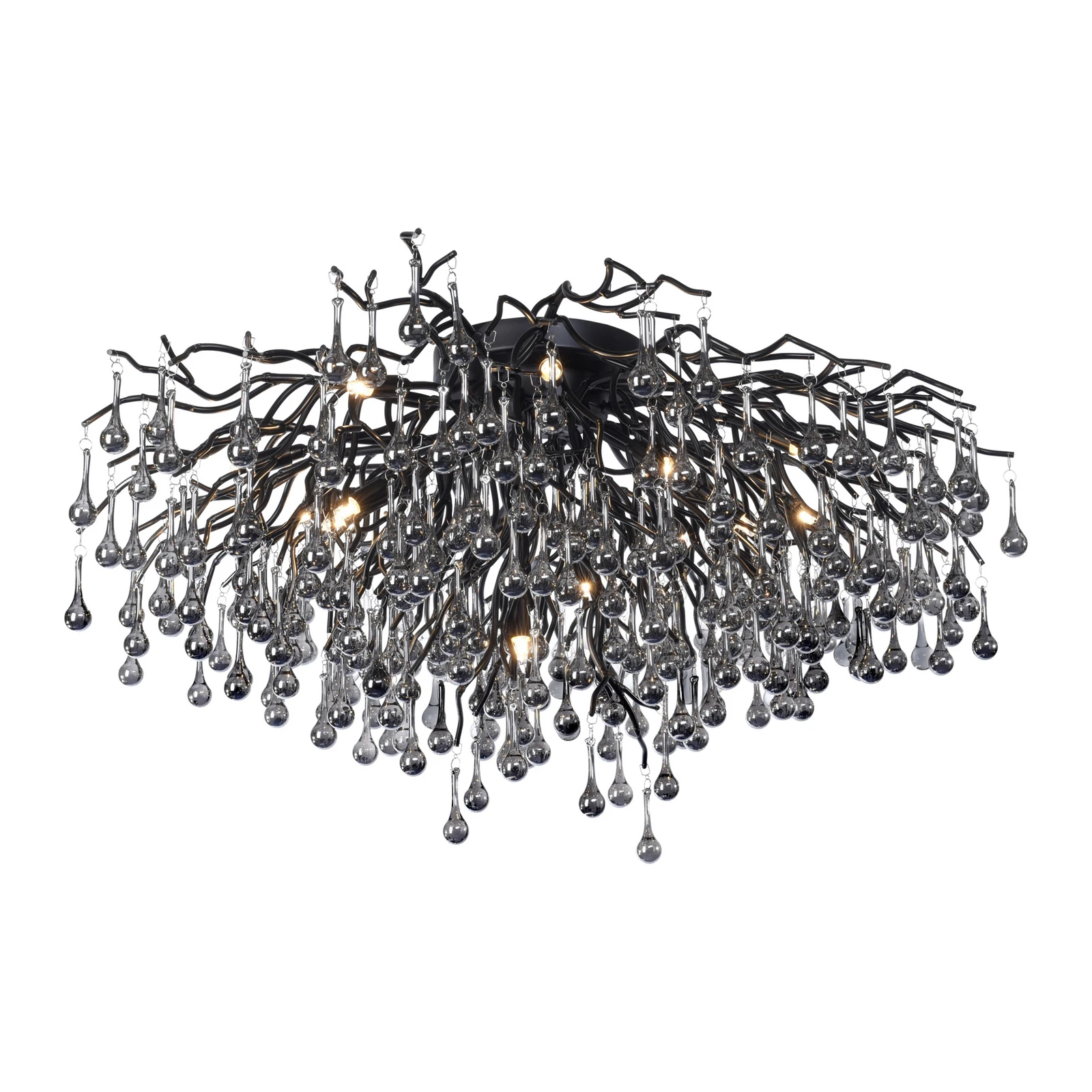 Paul Neuhaus plafoniera Icicle, 14 luci, nero