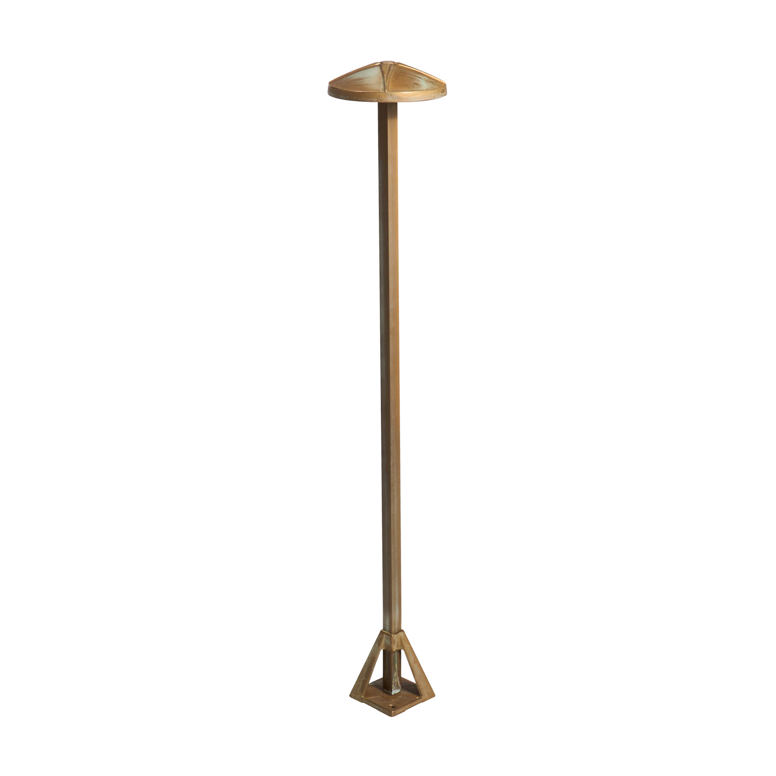 LED-Wegeleuchte Aura Disk, Höhe 80 cm, messing antik, IP65