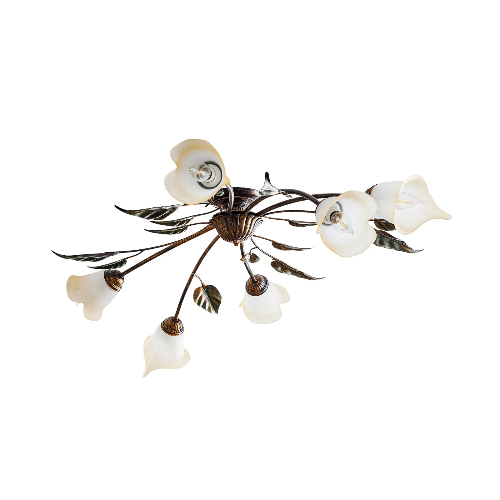 Miranda plafondlamp 6-lamps, ovaal, brons