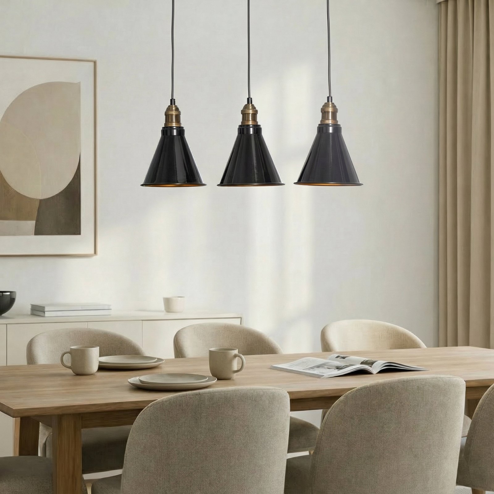 Hanging light Berceste 251-S1 3-bulb black/gold