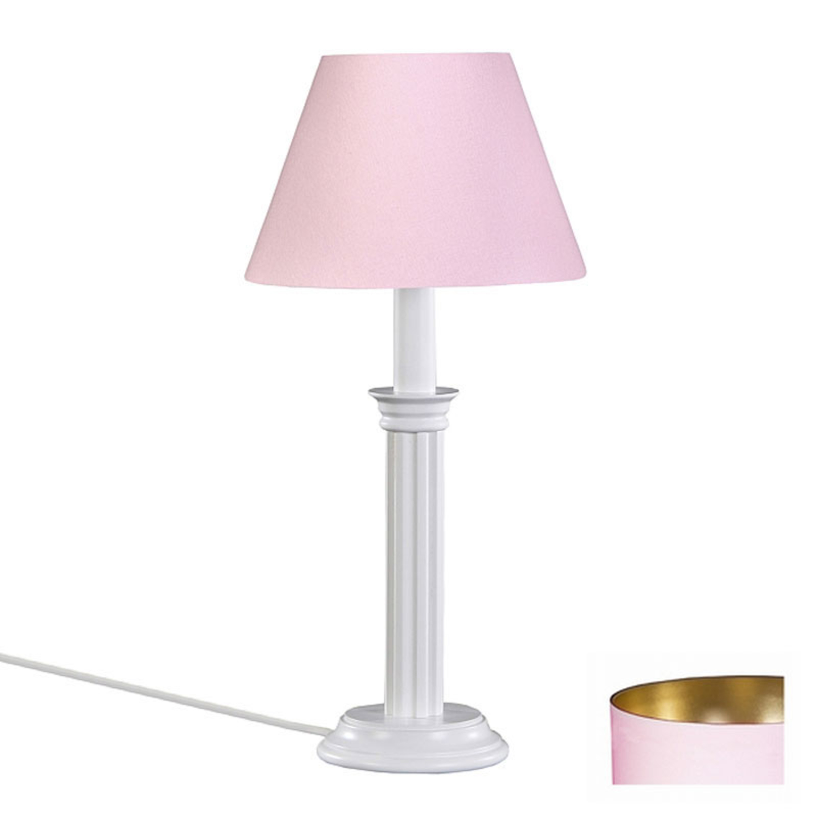 Rozā krāsas galda lampa Klara