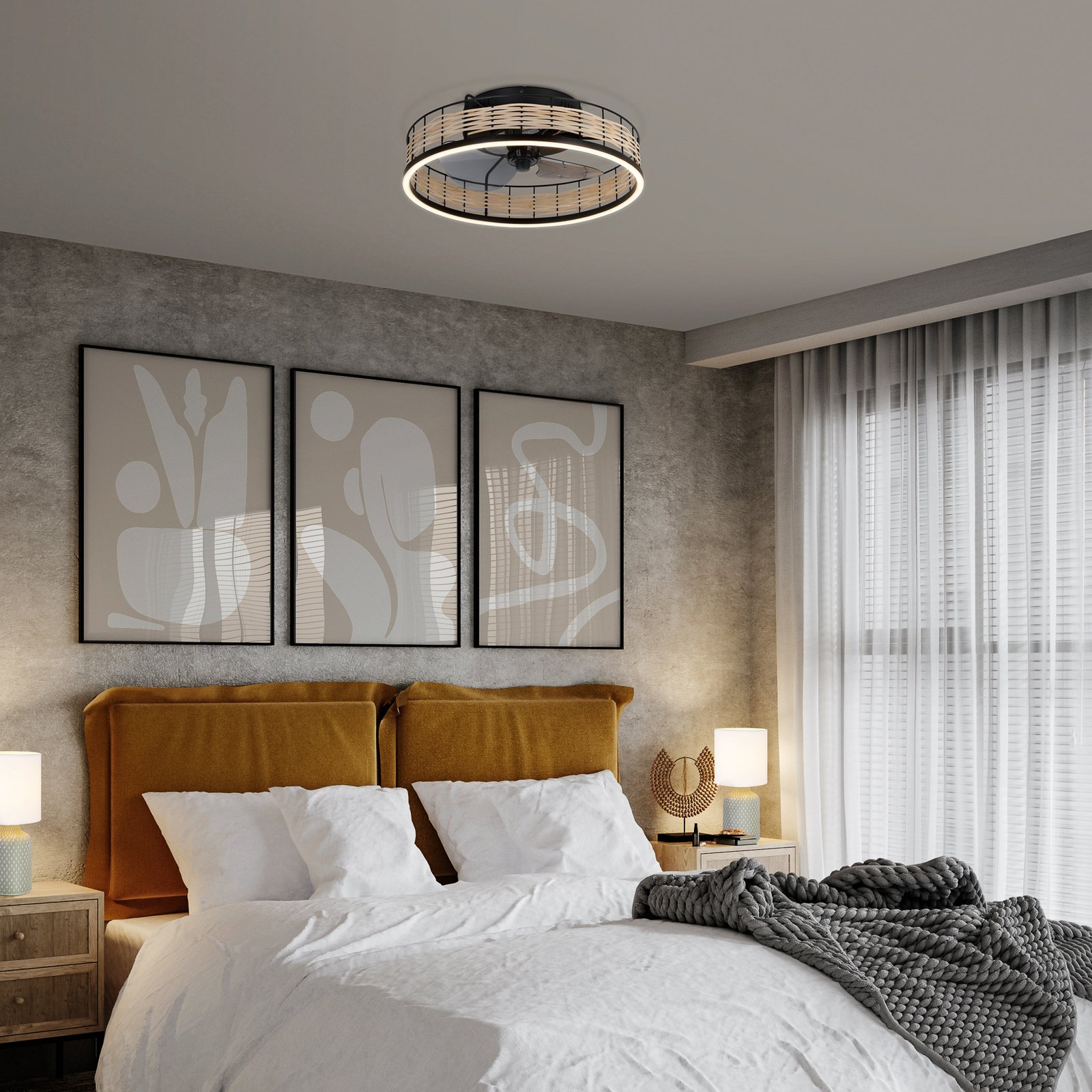 EGLO Frana LED таванна лампа с вентилатор