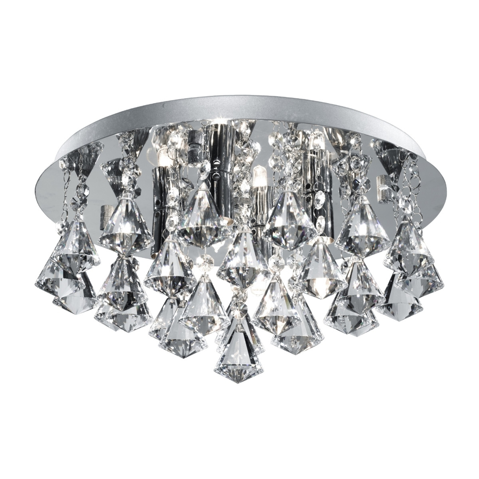 Deckenlampe Hanna, Kristall Diamantform 35cm chrom