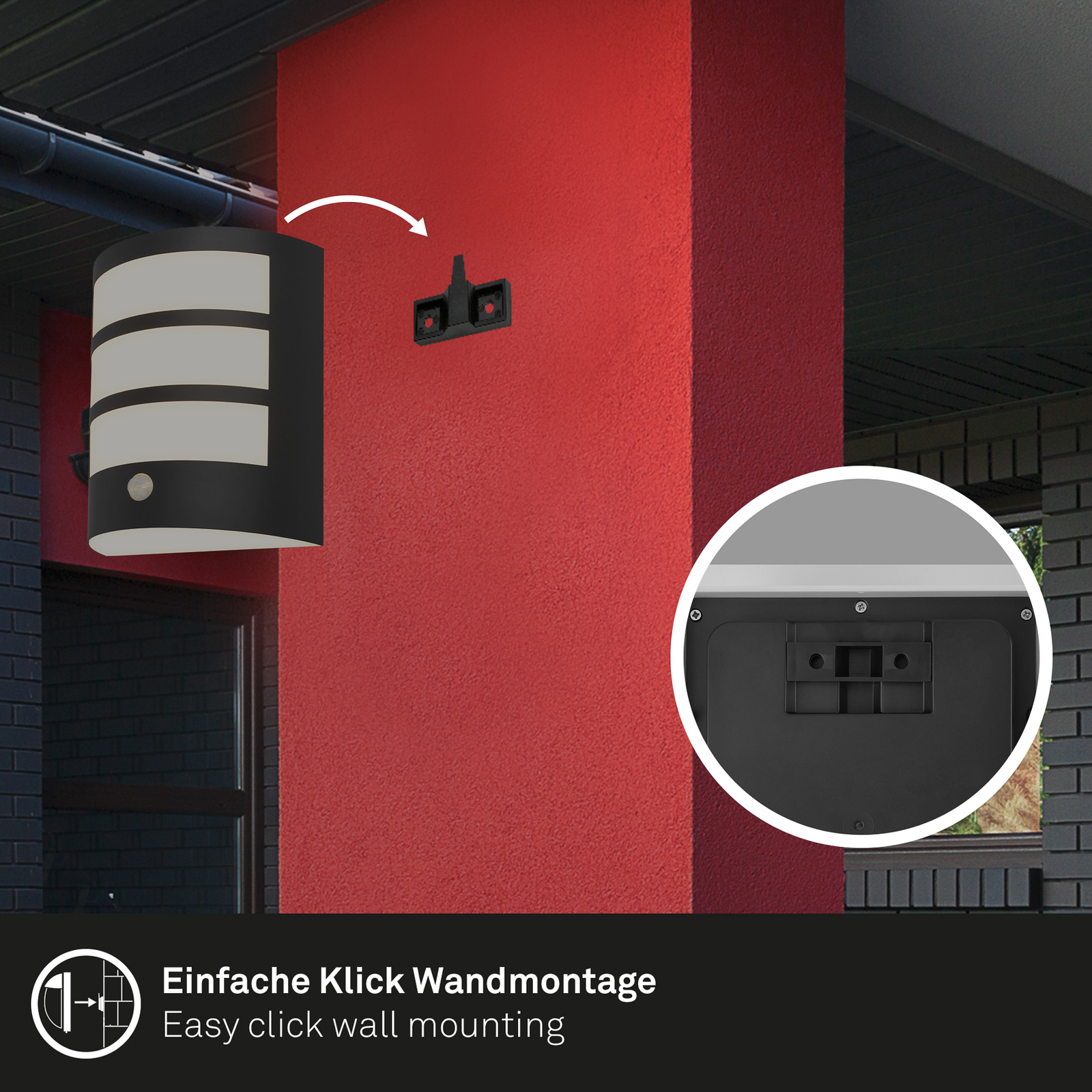 Buitenwandlamp 3795015 zwart kunststof sensor