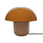 KARE Stolná lampa Mushroom, hnedá farba, smaltovaná oceľ Výška 27 cm