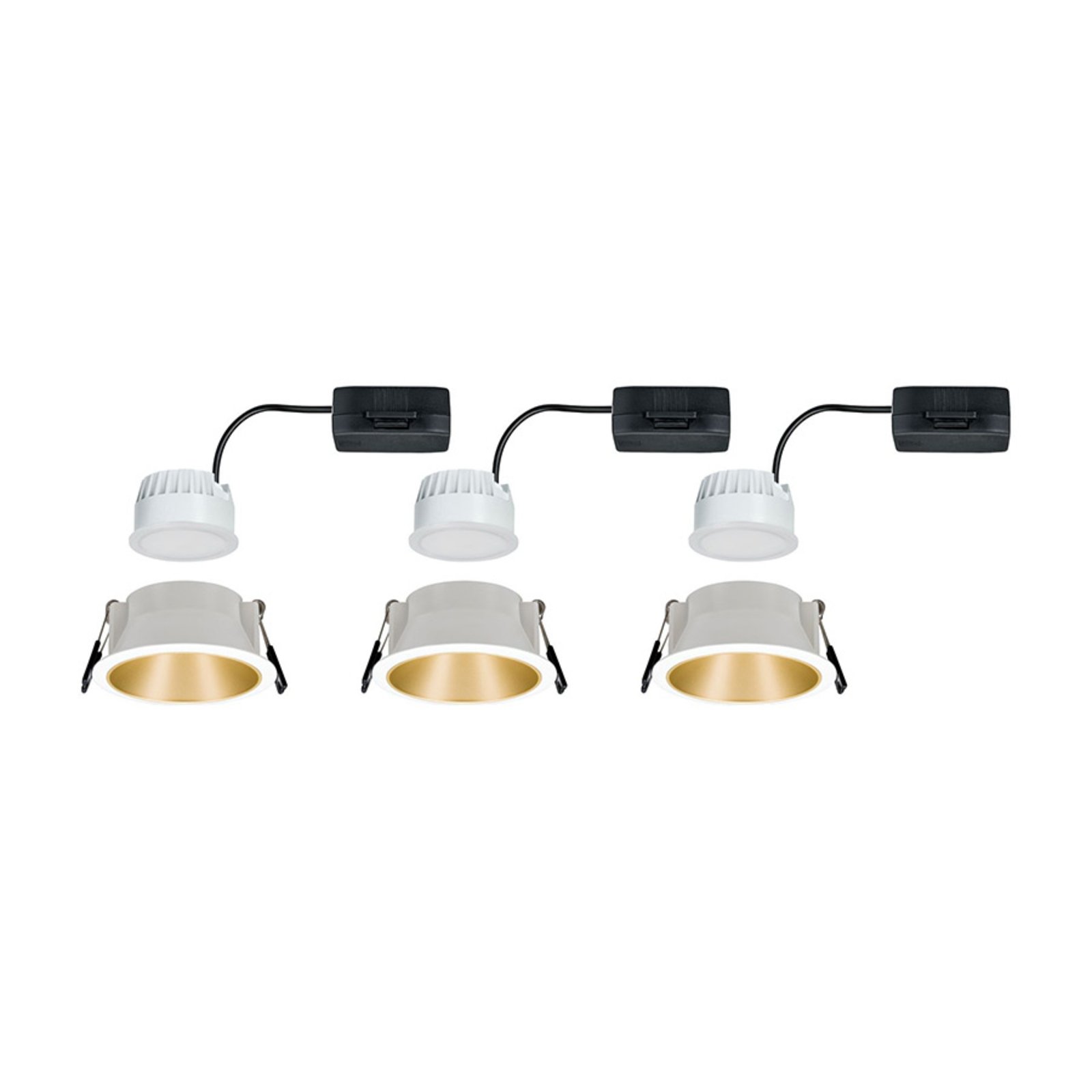 Cole LED spot, gold-white, set of 3 - Paulmann