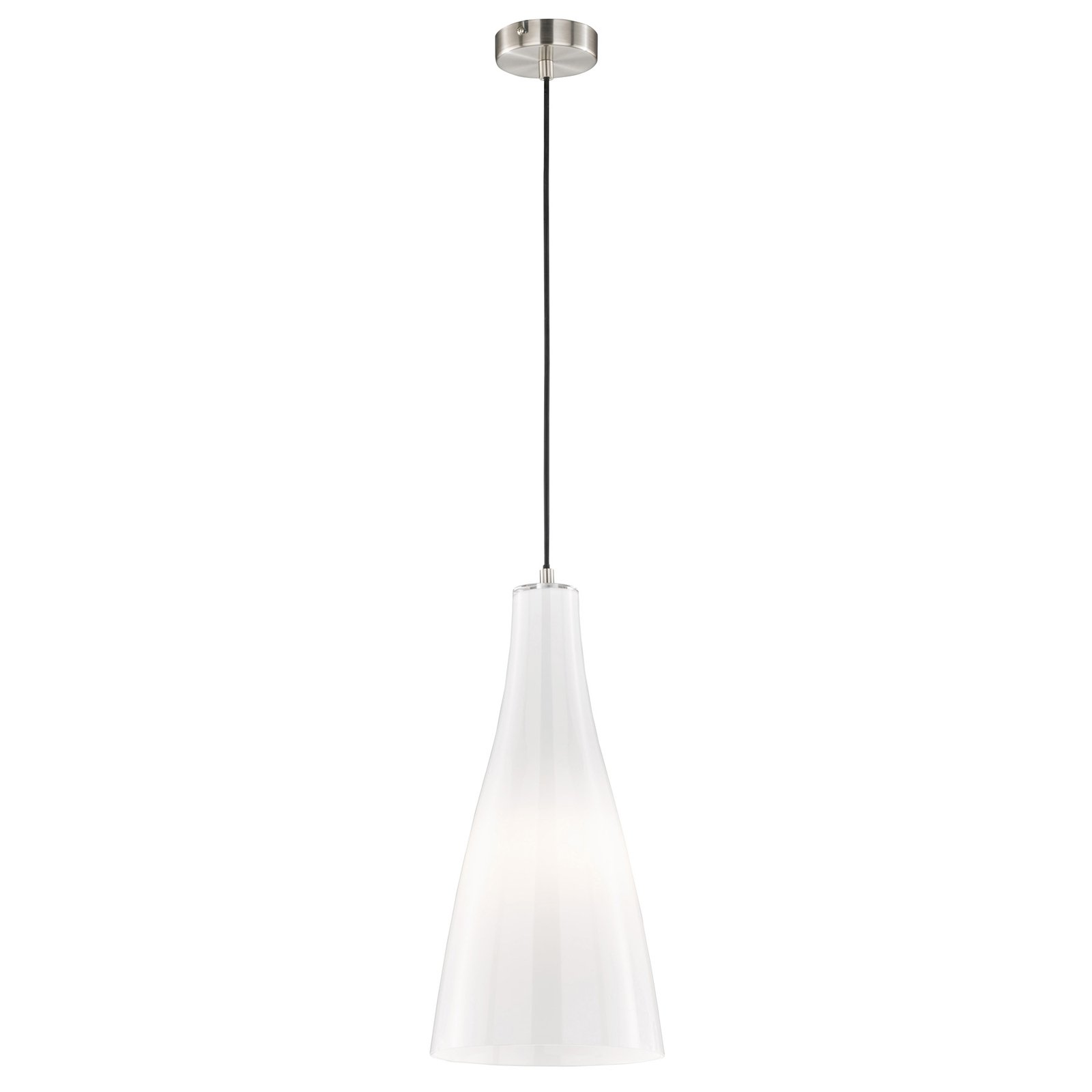 Hanglamp Zeal, mat nikkel/opaal, Ø 18 cm