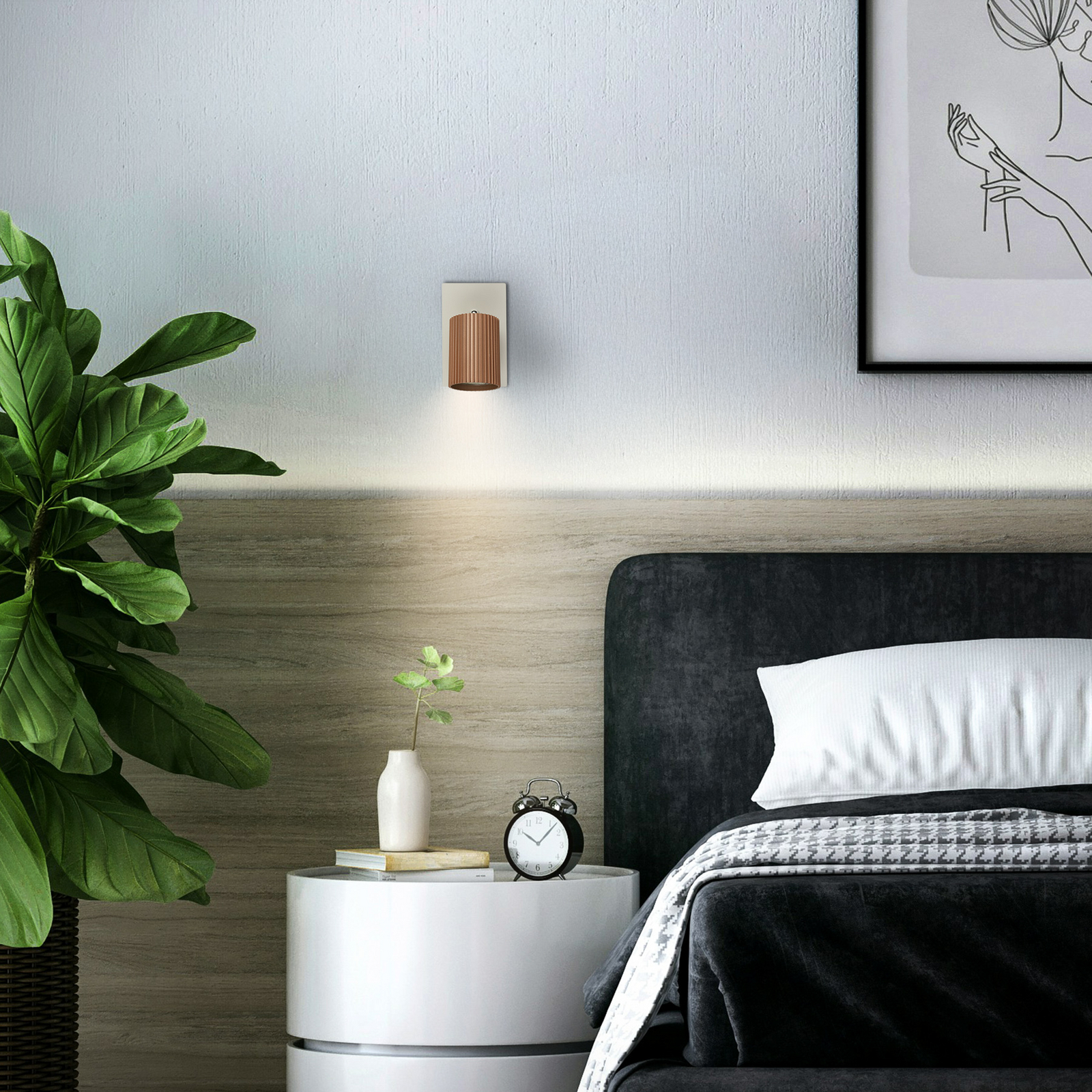 Foco de pared Ida, marrón, plástico/metal, GU10, orientable Foco de pared Ida, marrón, plástico/metal, GU10, orientable