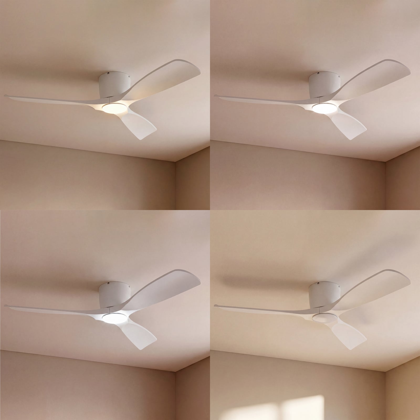 Lucande pametni LED stropni ventilator Moneno, bijeli, DC, Tuya