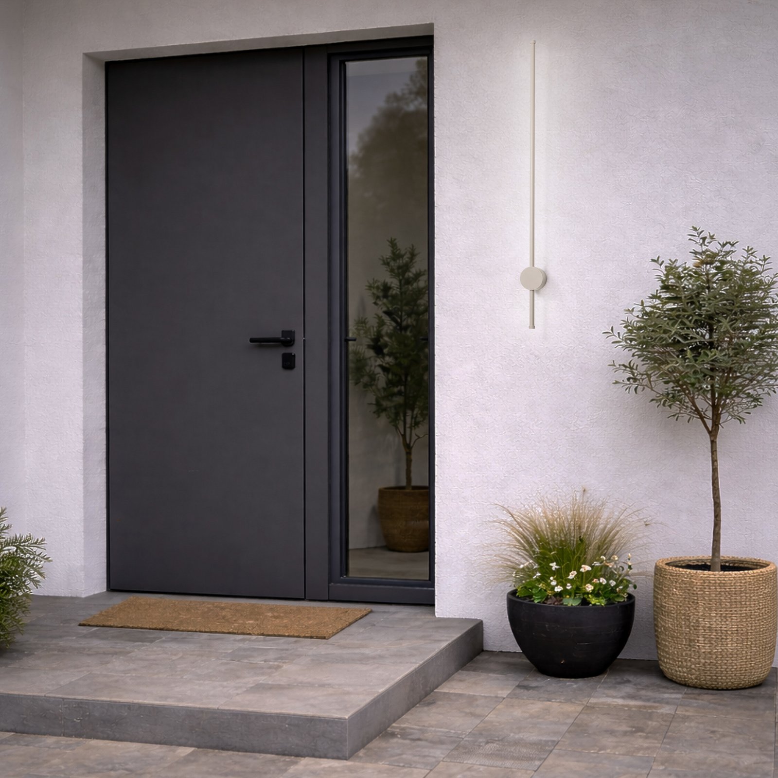 Kinkiet LED Orla M, piaskowy, aluminium, wysokość 97 cm