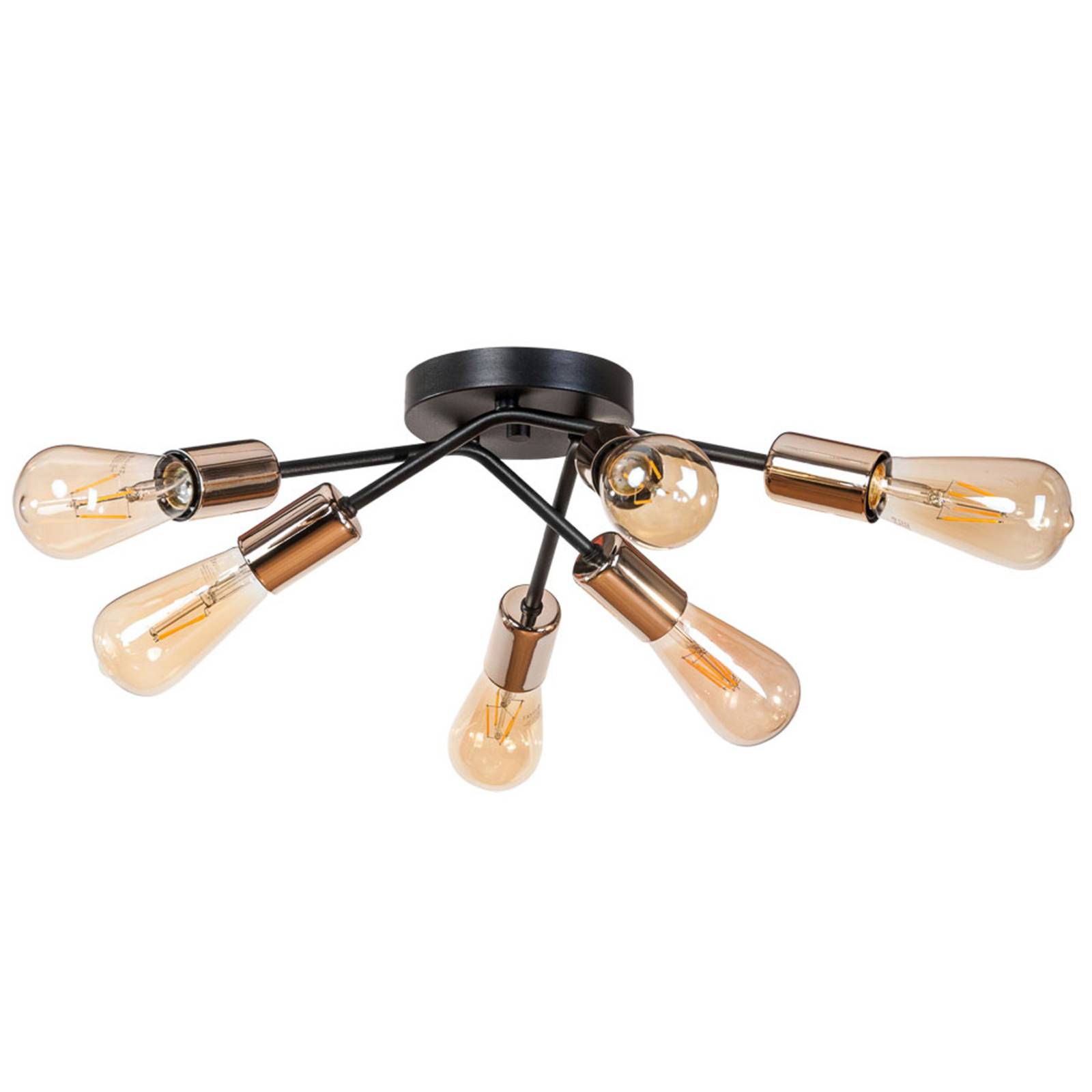 Taklampa Bowi, svart, 6 lampor