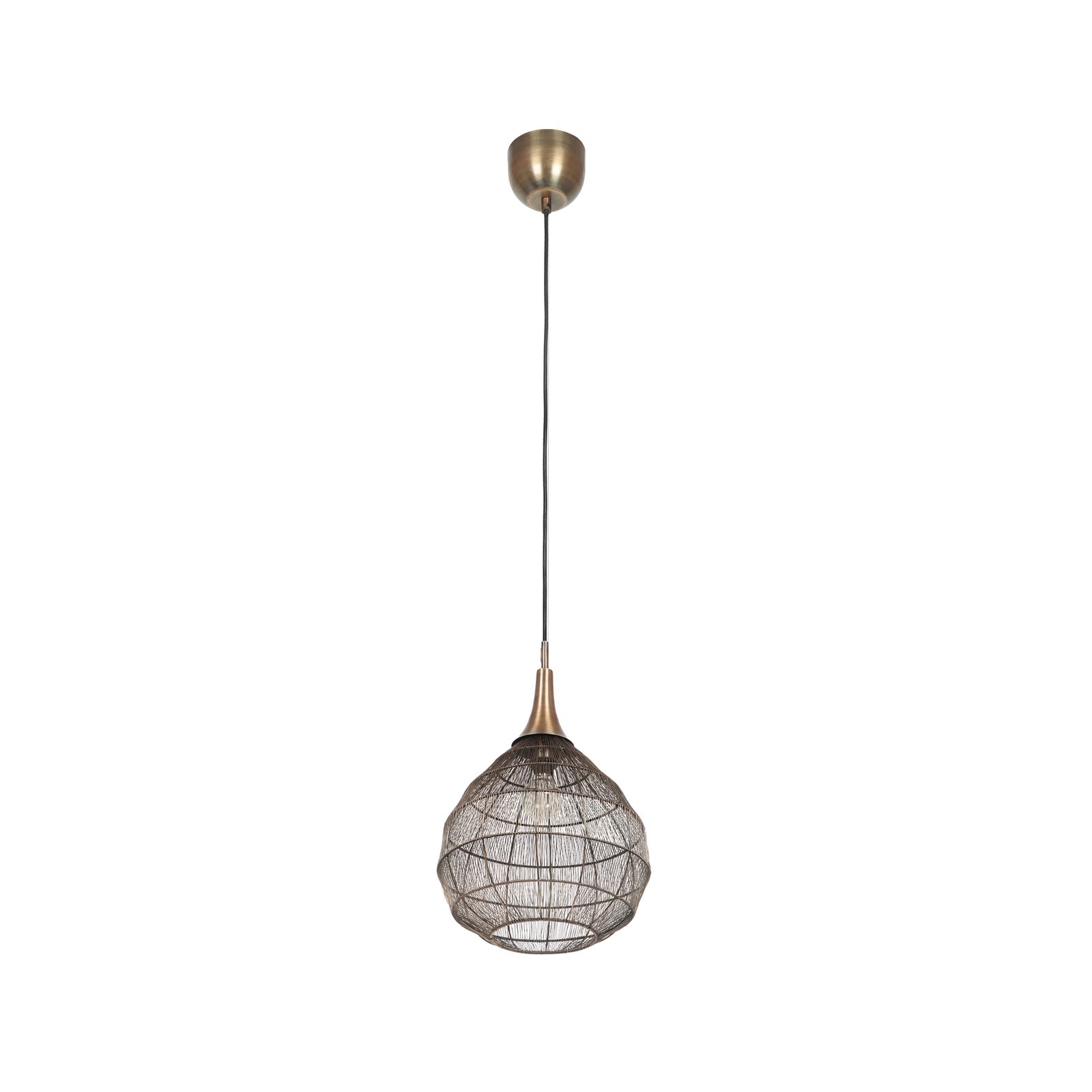 Soraya pendant light, Ø 42 cm, metal, antique brass, spherical shape