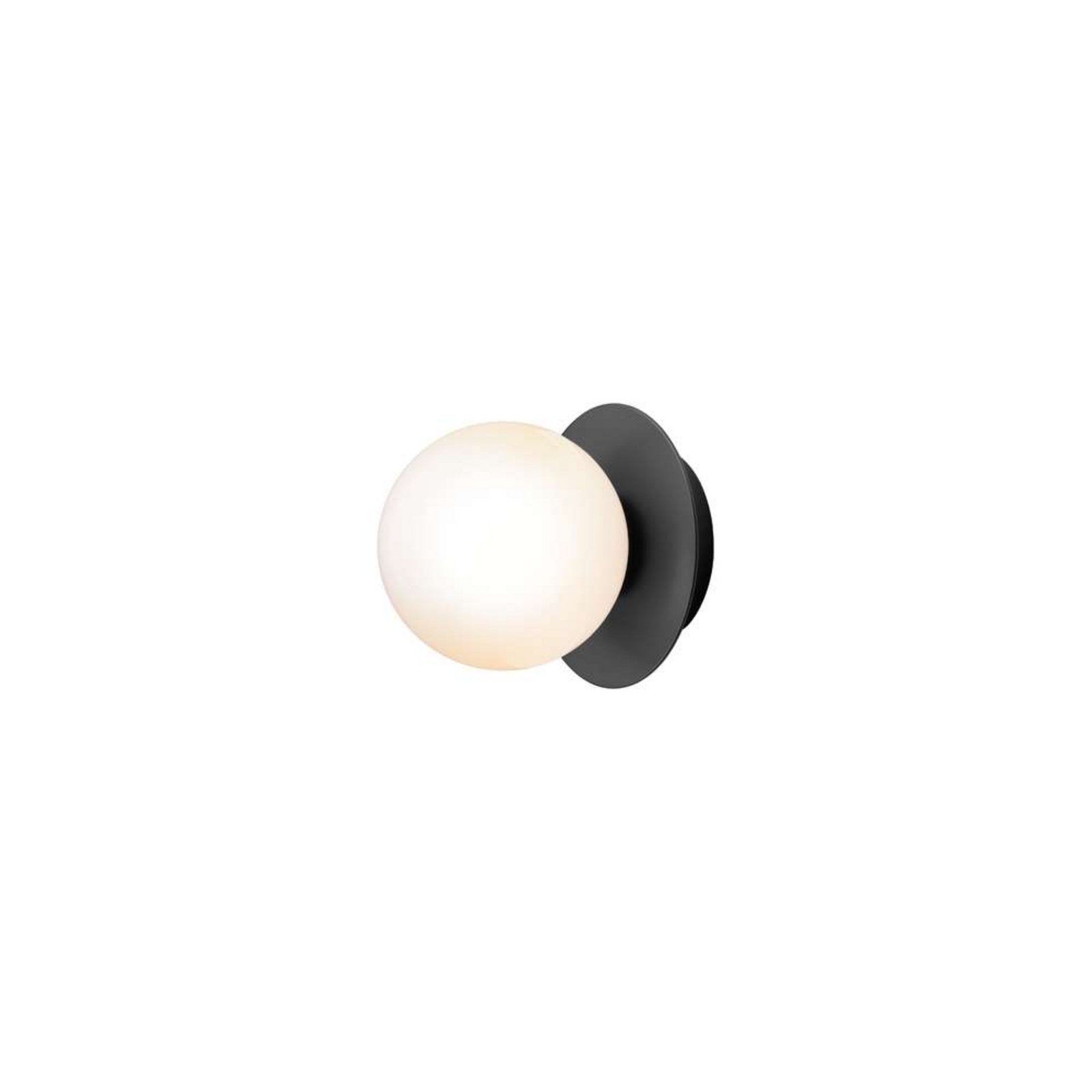 Nuura wandlamp Liila 1, Ø 14 cm, IP44 , zwart/opaal