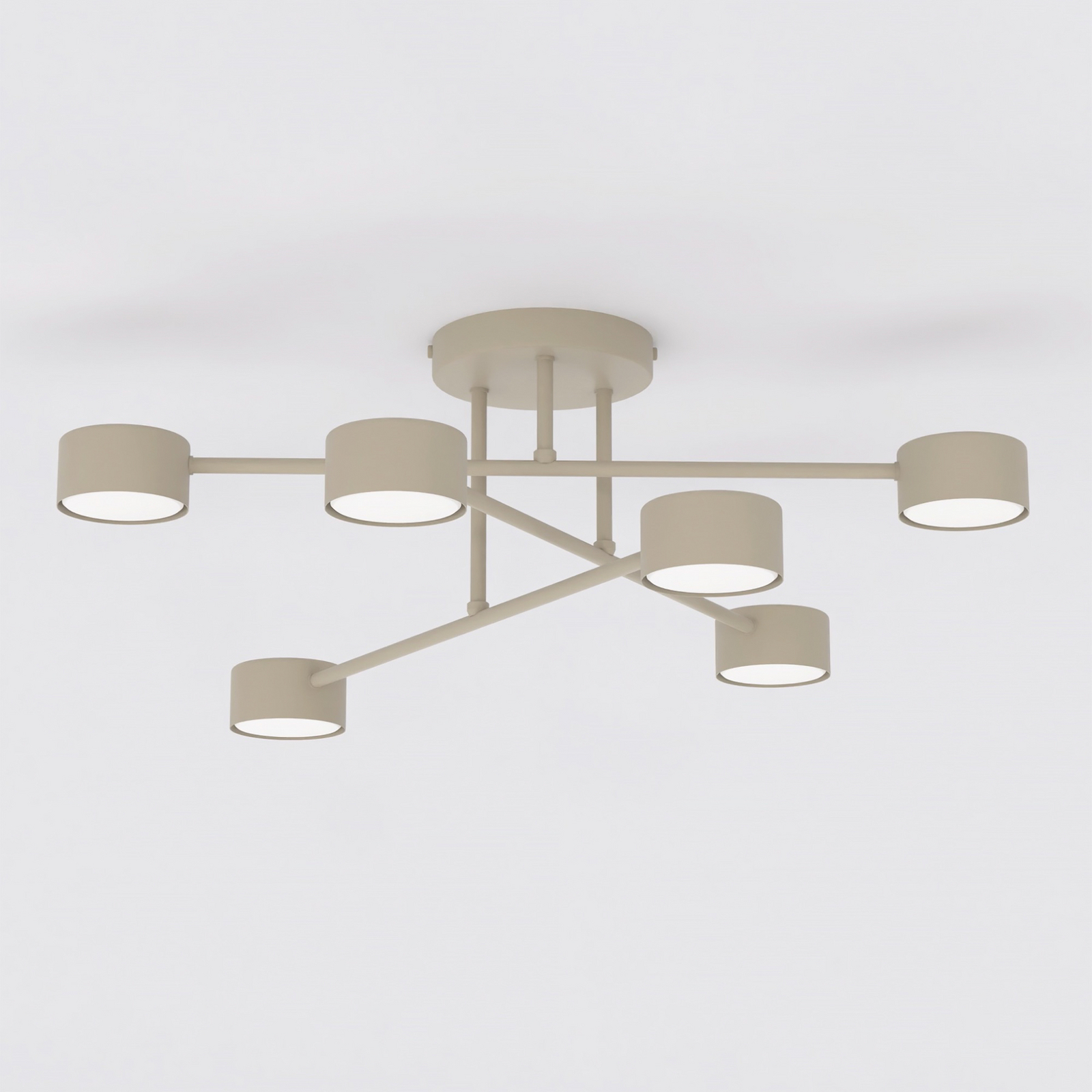 HALO ceiling light, beige, Ø 60 cm, 6-bulb, metal, GX53 HALO ceiling light, beige, Ø 60 cm, 6-bulb, metal, GX53
