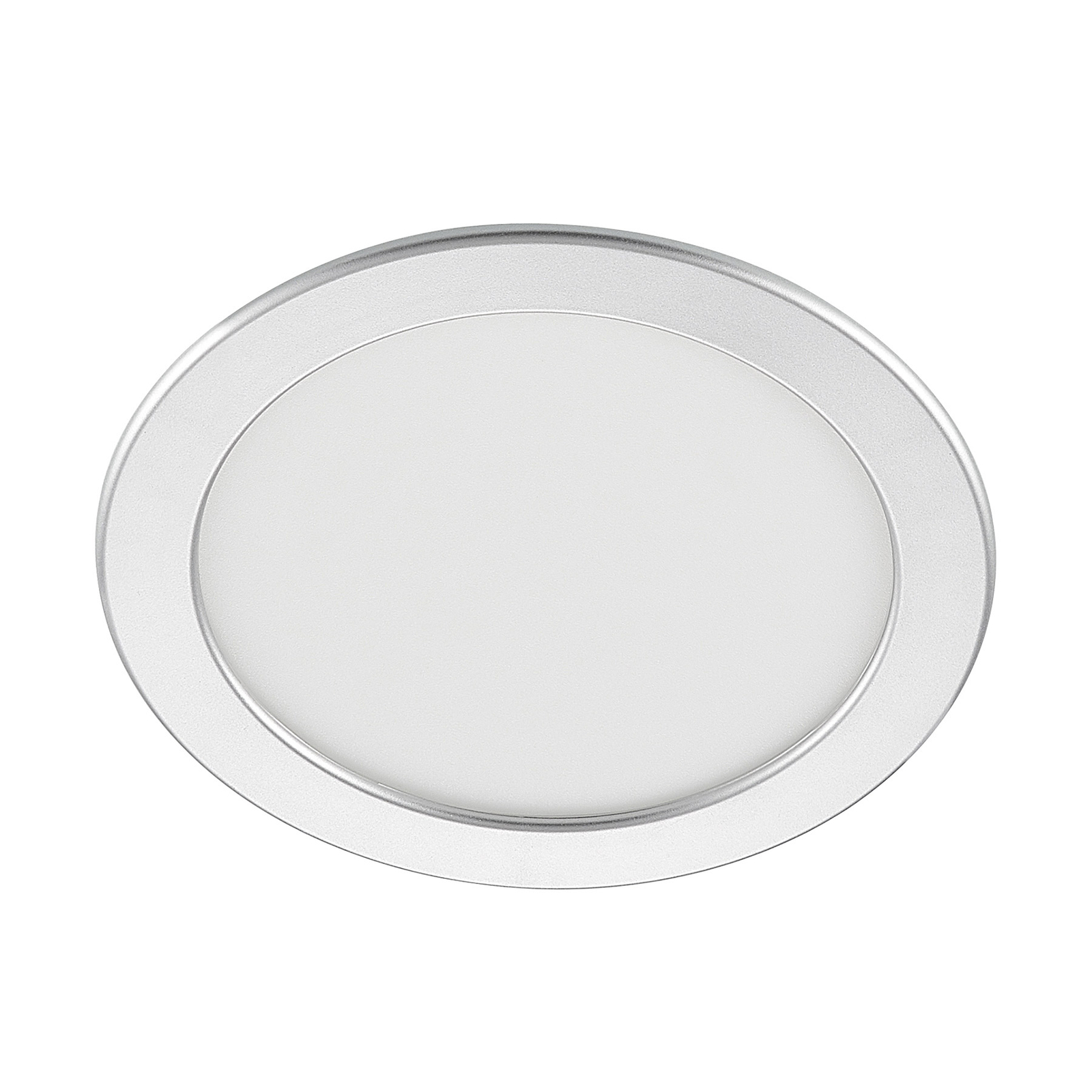 Prios LED recessed light Cadance, silver, 22 cm, dimmable