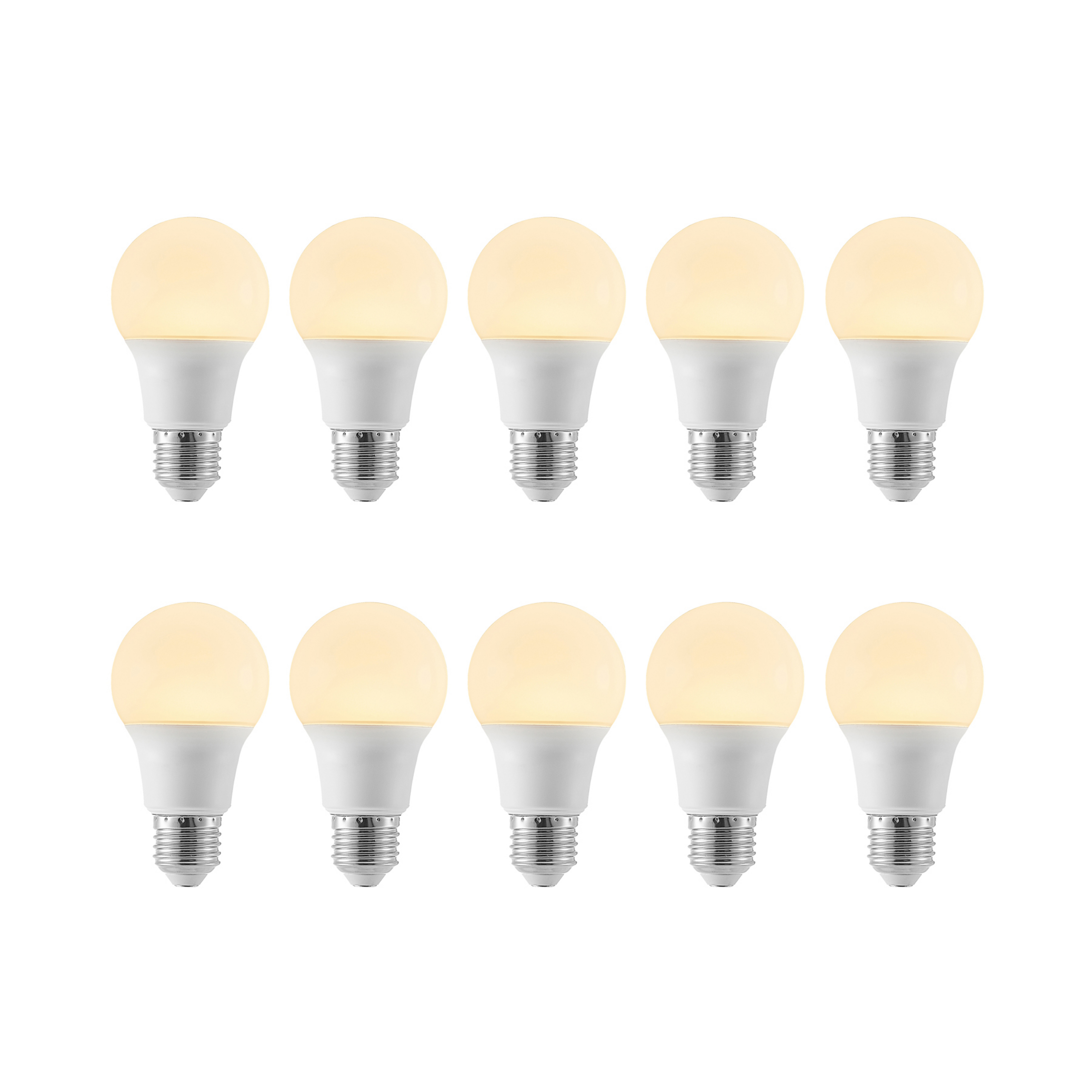Lampadina LED E27 A60 8W 3.000K opale, set 10x