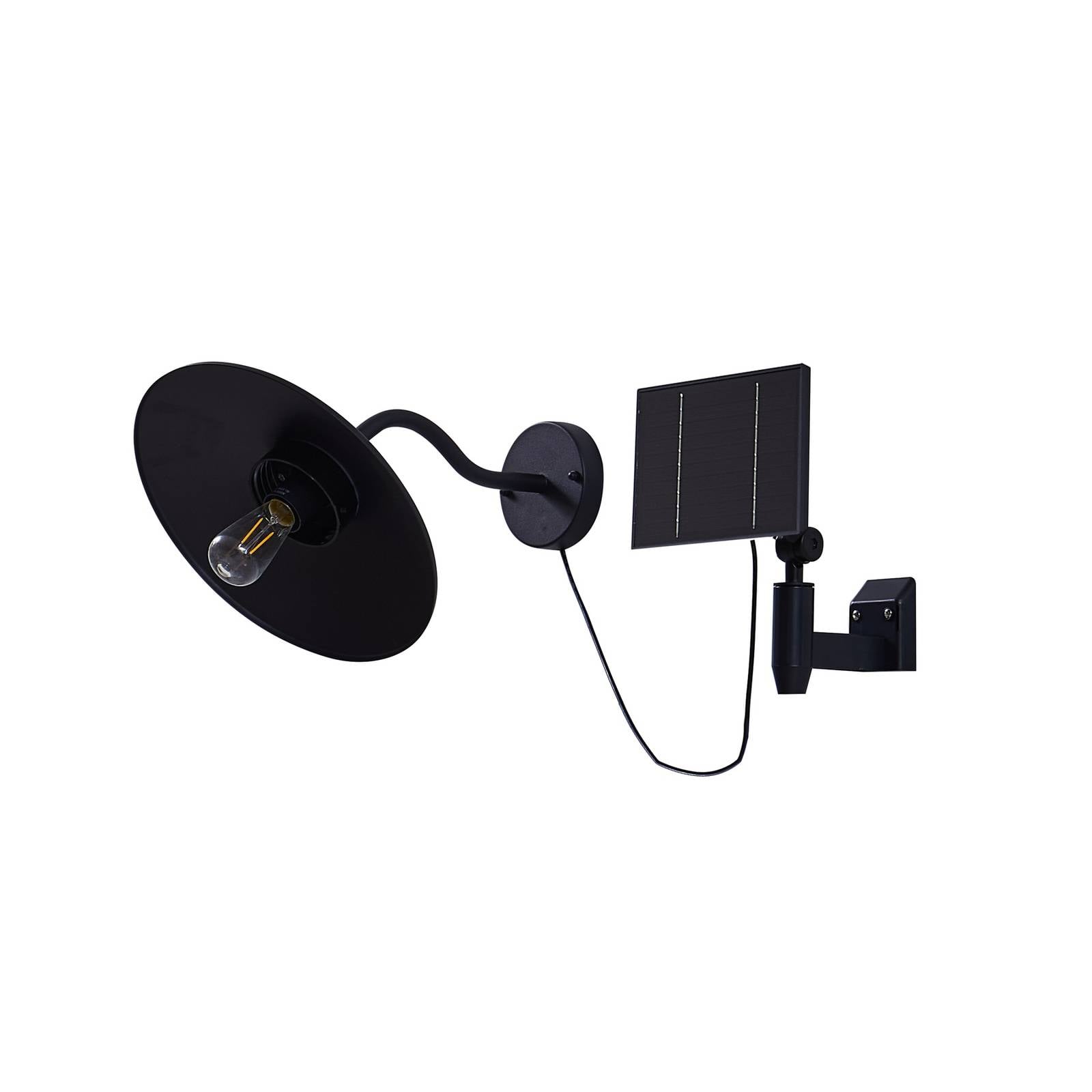 Lindby LED-Solarwandleuchte Virane, schwarz, Aluminium