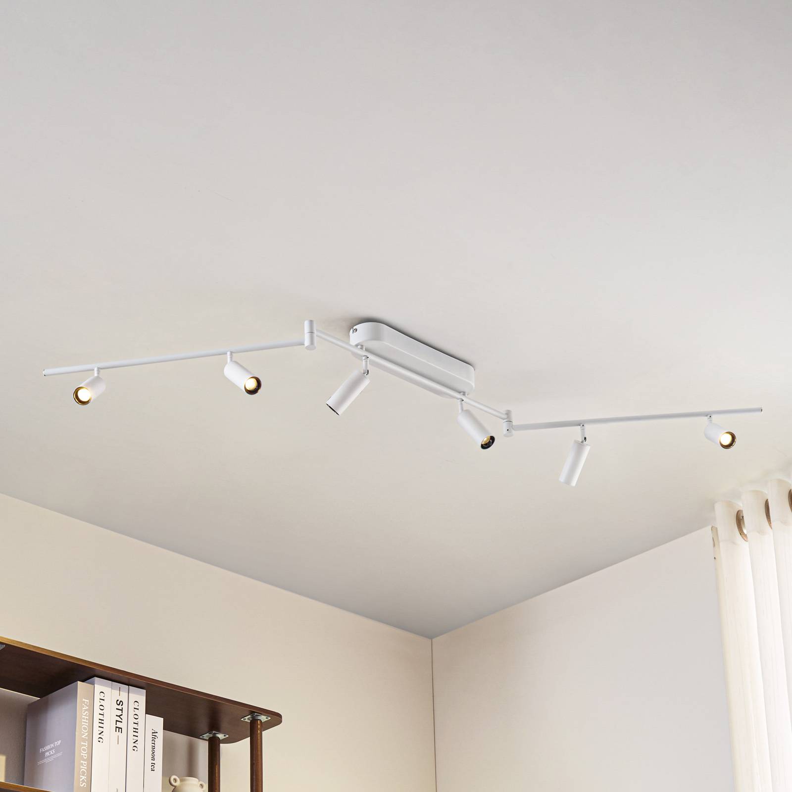 Lindby Lampy sufitowe LED Eldrin, 6-punktowa, spot, białe