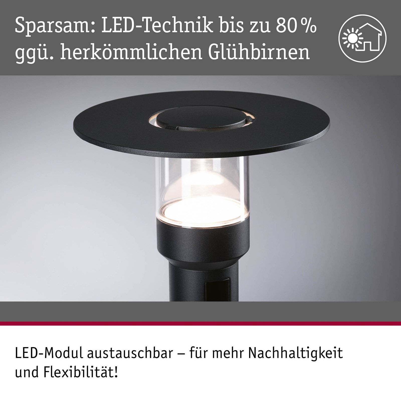 Paulmann LED path light Sienna, aluminium, sensor