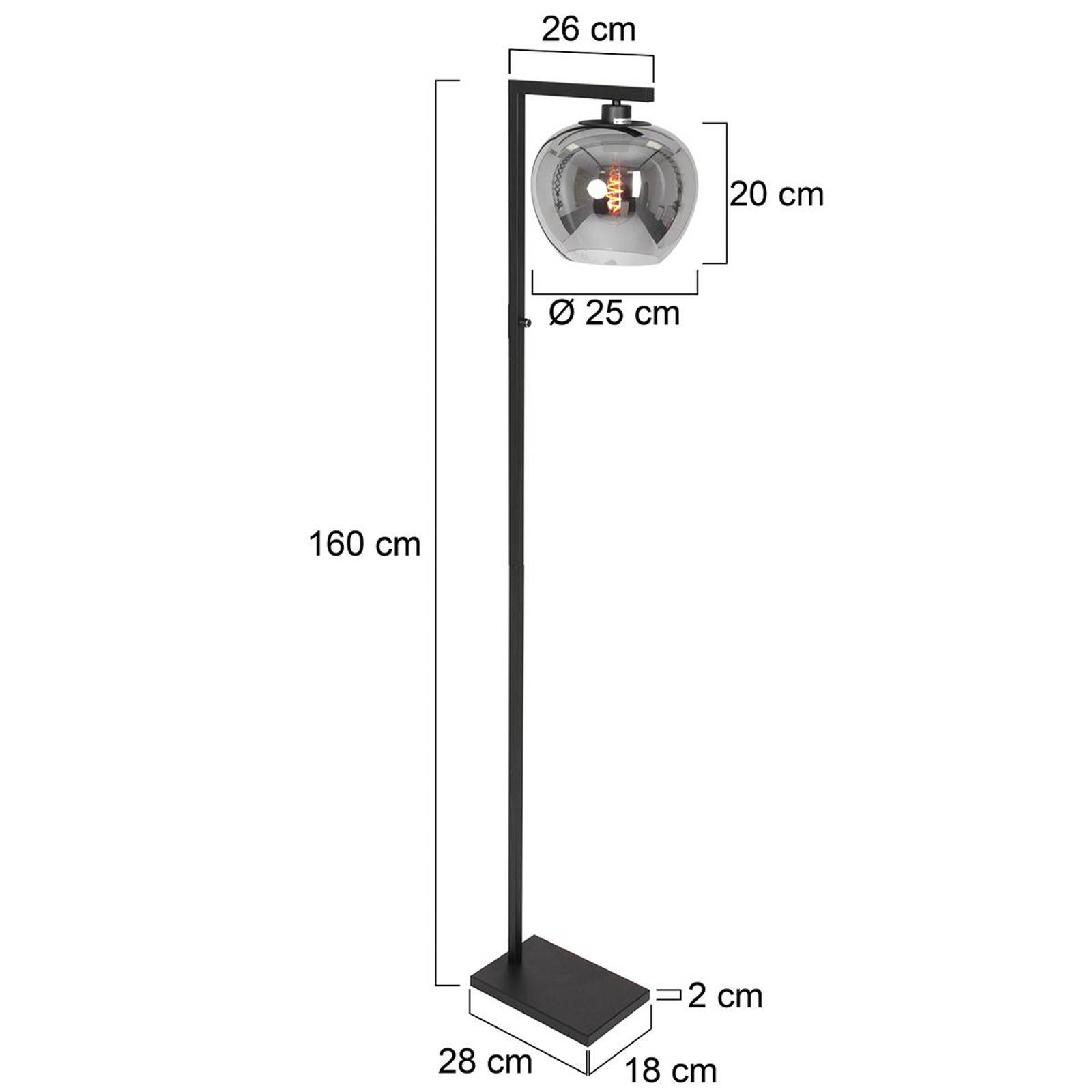 Steinhauer Golvlampa Lotus svart metall glas E27