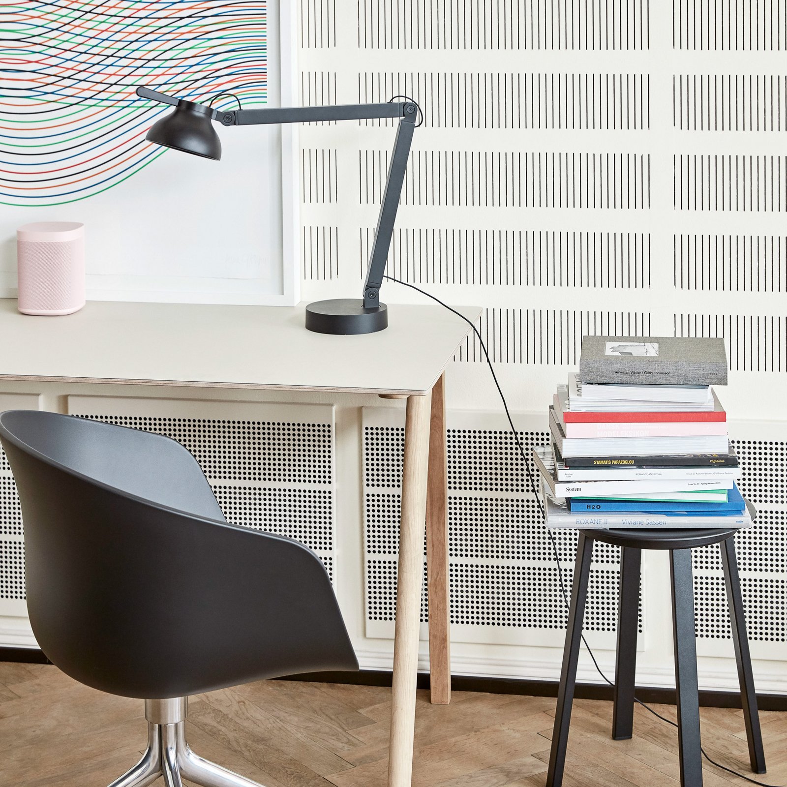 PC Task Double Arm Asztali Lámpa Soft Black - HAY