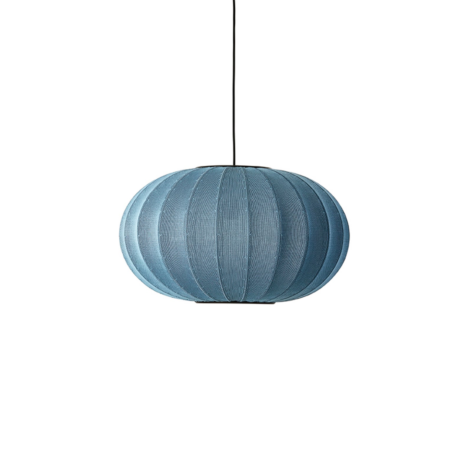 Knit-Wit 57 ovale hanglamp blauw E27 - Handgemaakt