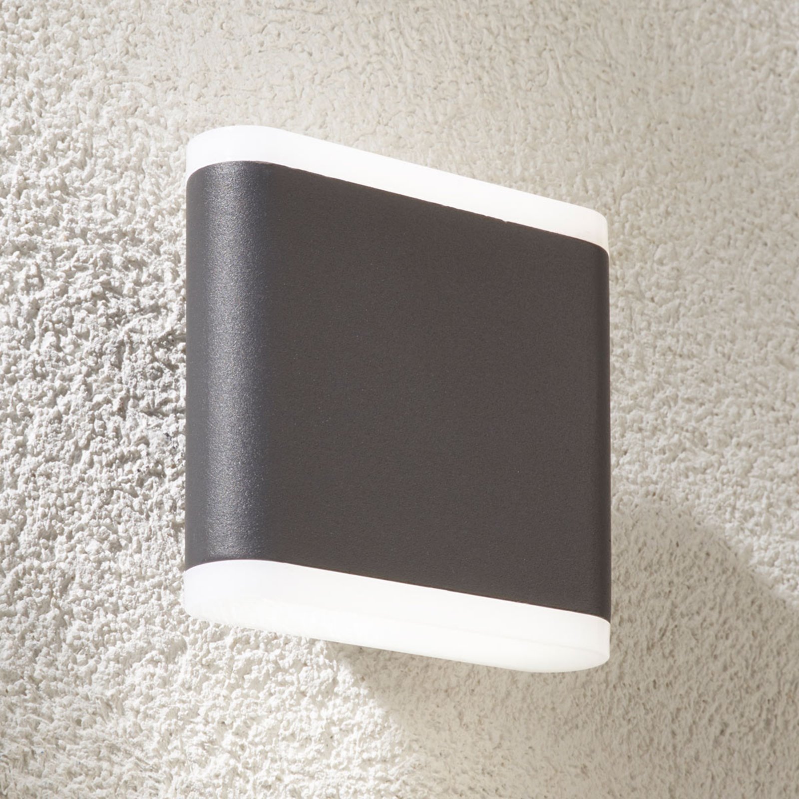 Vaiana dark grey LED outdoor wall lamp, Lampenwelt.com, aluminium, plastic, 8.5 W, energy efficiency: A+, W: 11.5 cm, H: 10.8 cm