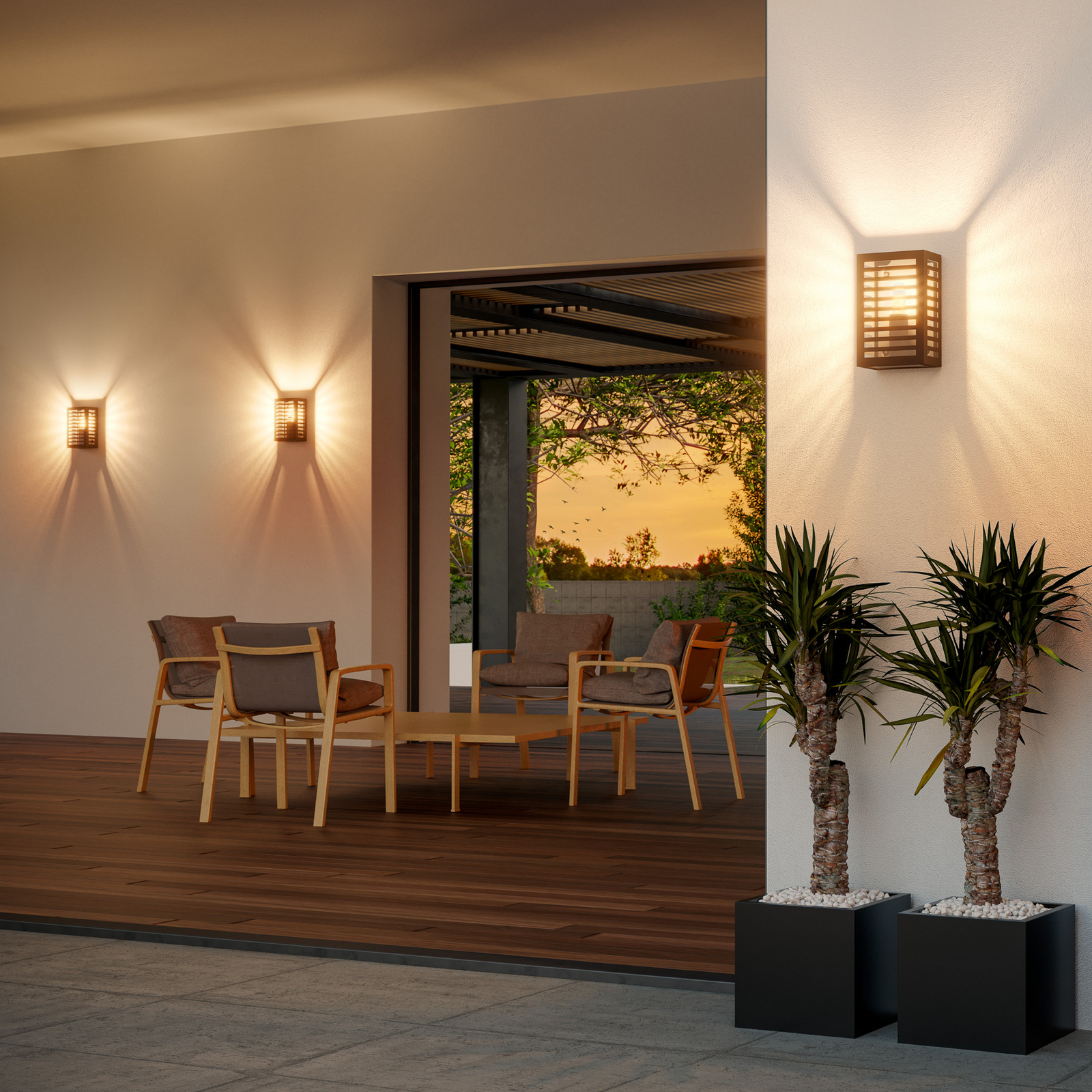 Alamonte 3 vanjska zidna svjetiljka, crna