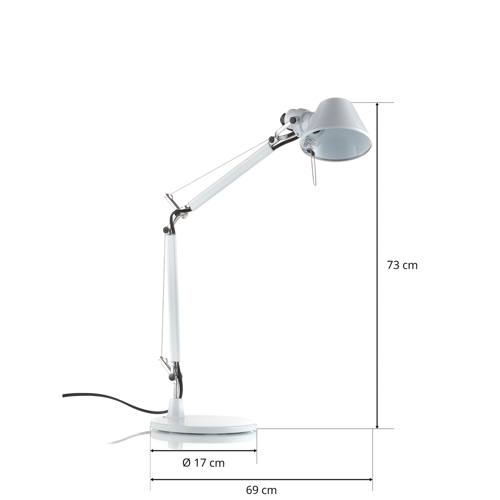 Tolomeo Micro designer table lamp, white