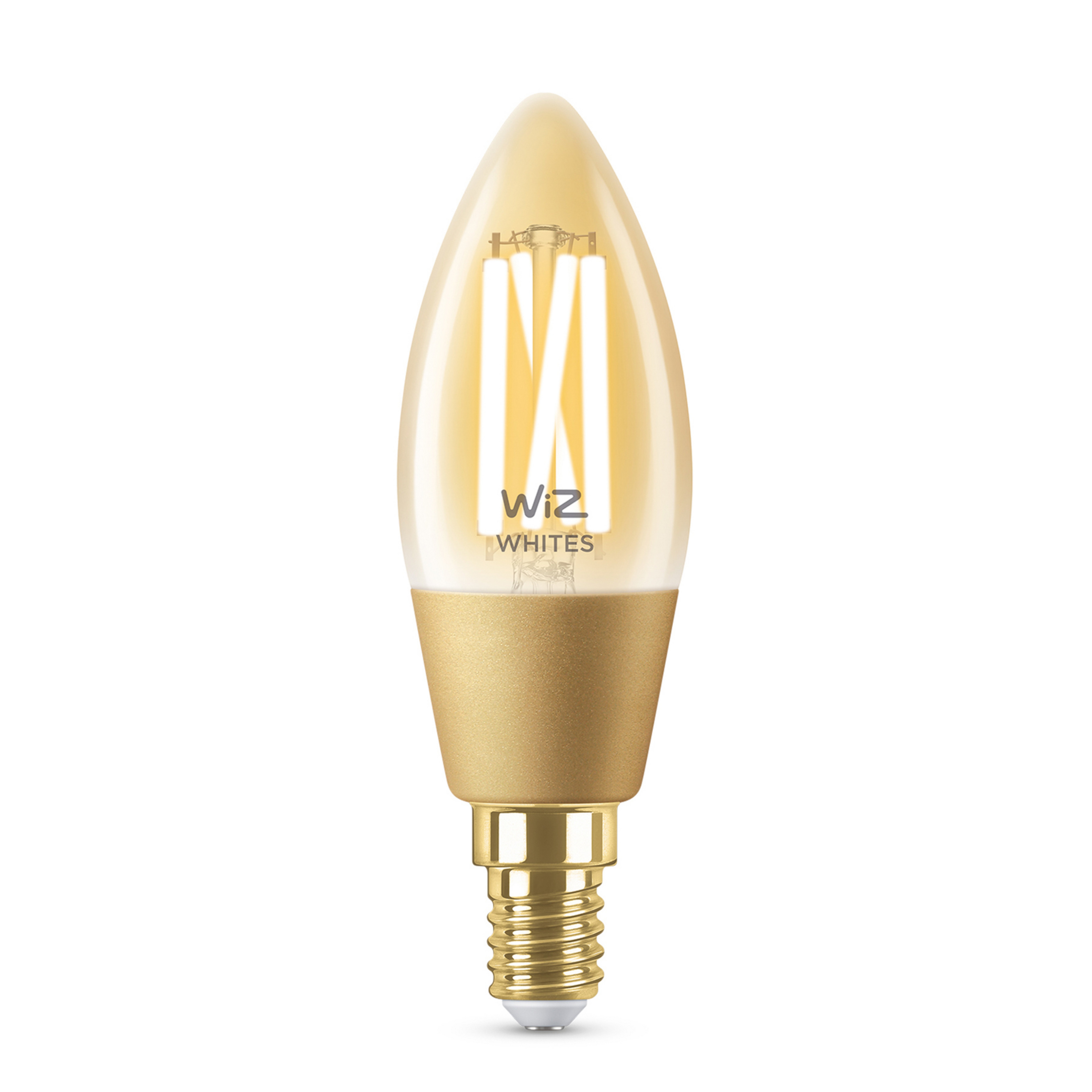 Leuchtmittel Smart TW Amb. 4,9W 370lm 2000-5000K Kerzen Gold E14- WiZ