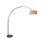 Boogstaande vloerlamp Sparkled Light, zwart/bruin, 240 cm, kurk