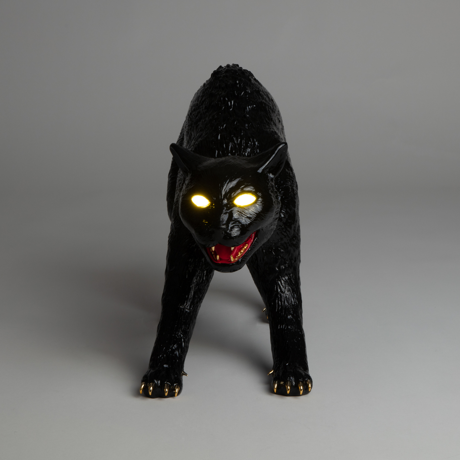 LED decoratie-tafellamp Cujo The Cat, zwart