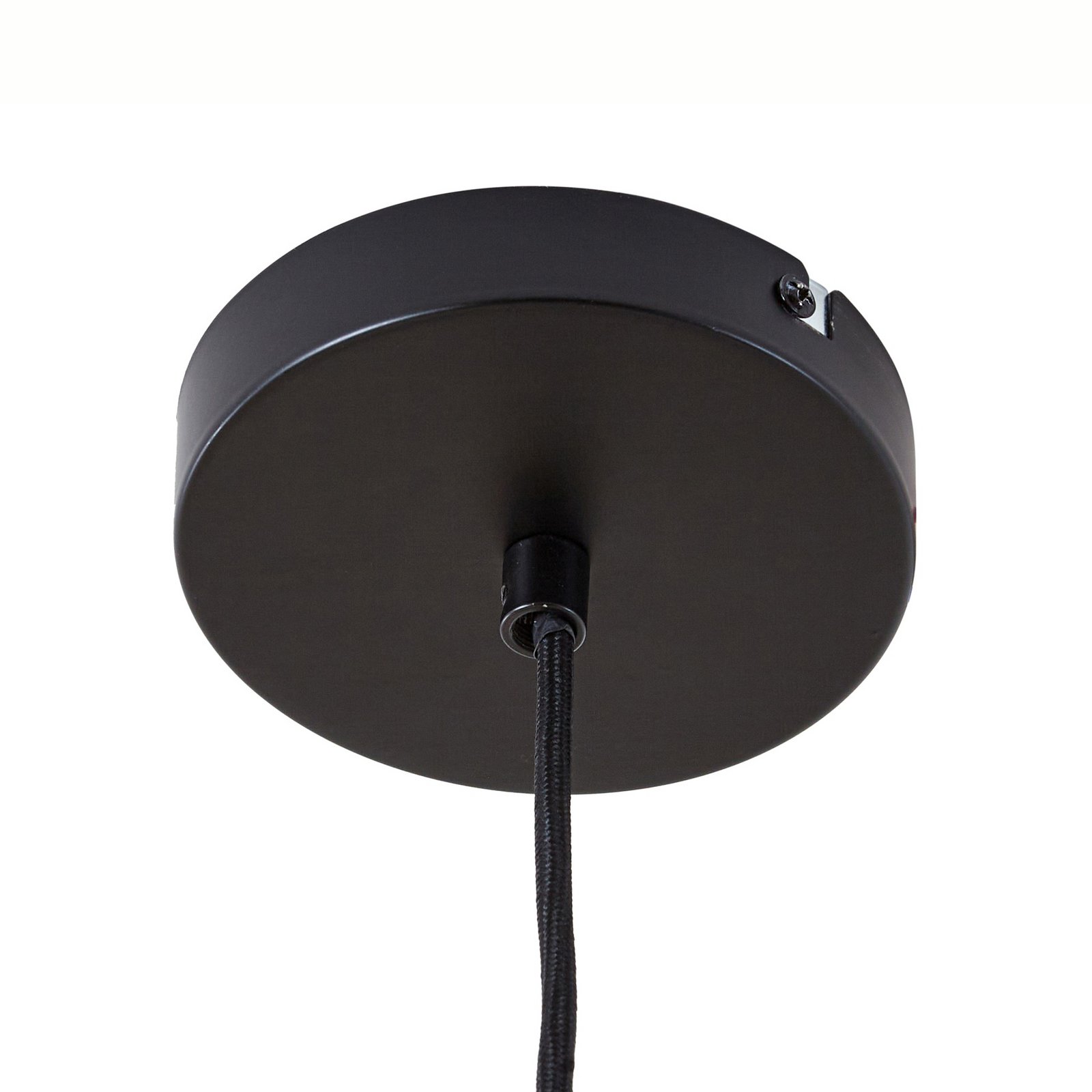 Lucande Hängeleuchte Leivar, Ø 35 cm, Holz/schwarz, E27