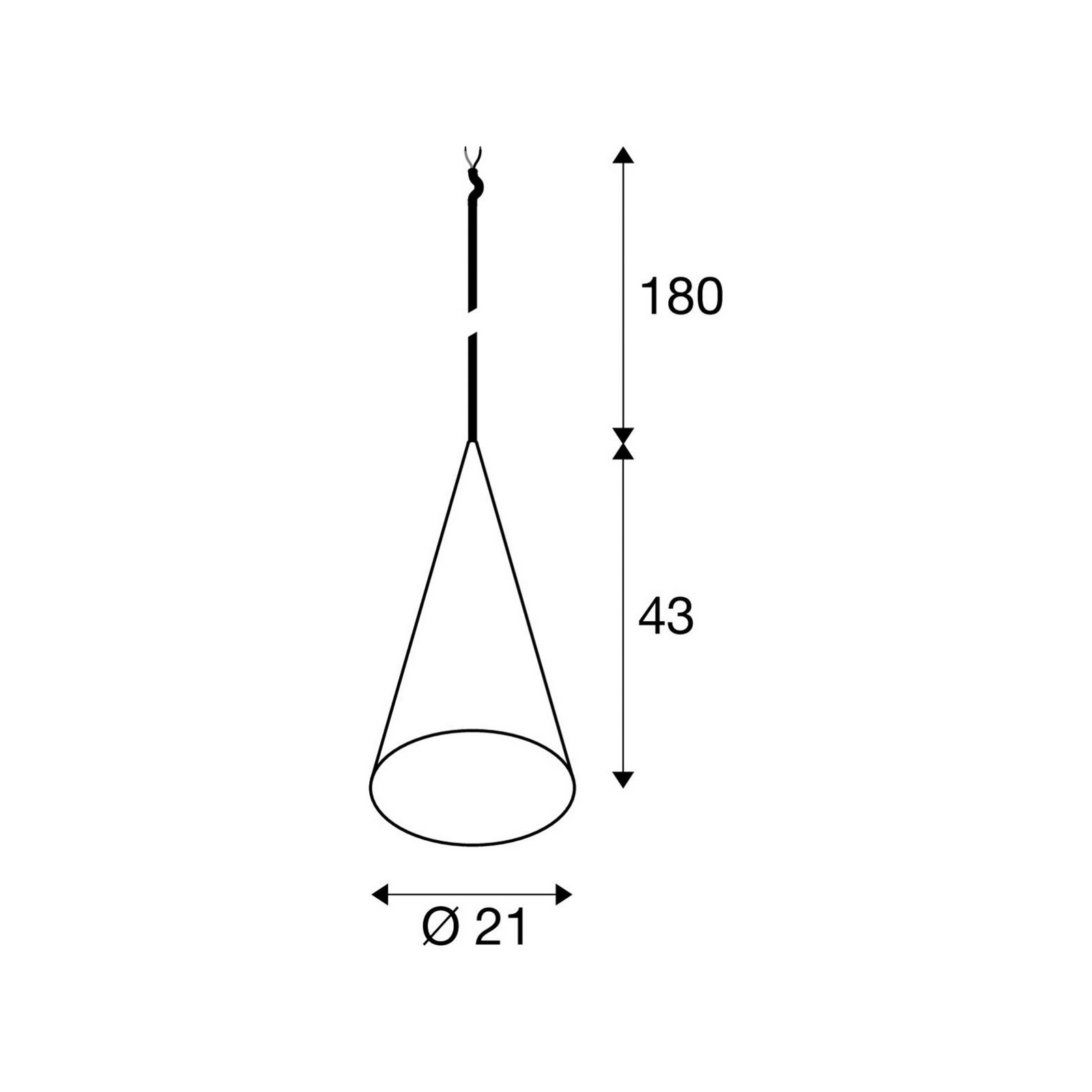 SLV Magico hanging light, Ø 21 cm, matt white, metal