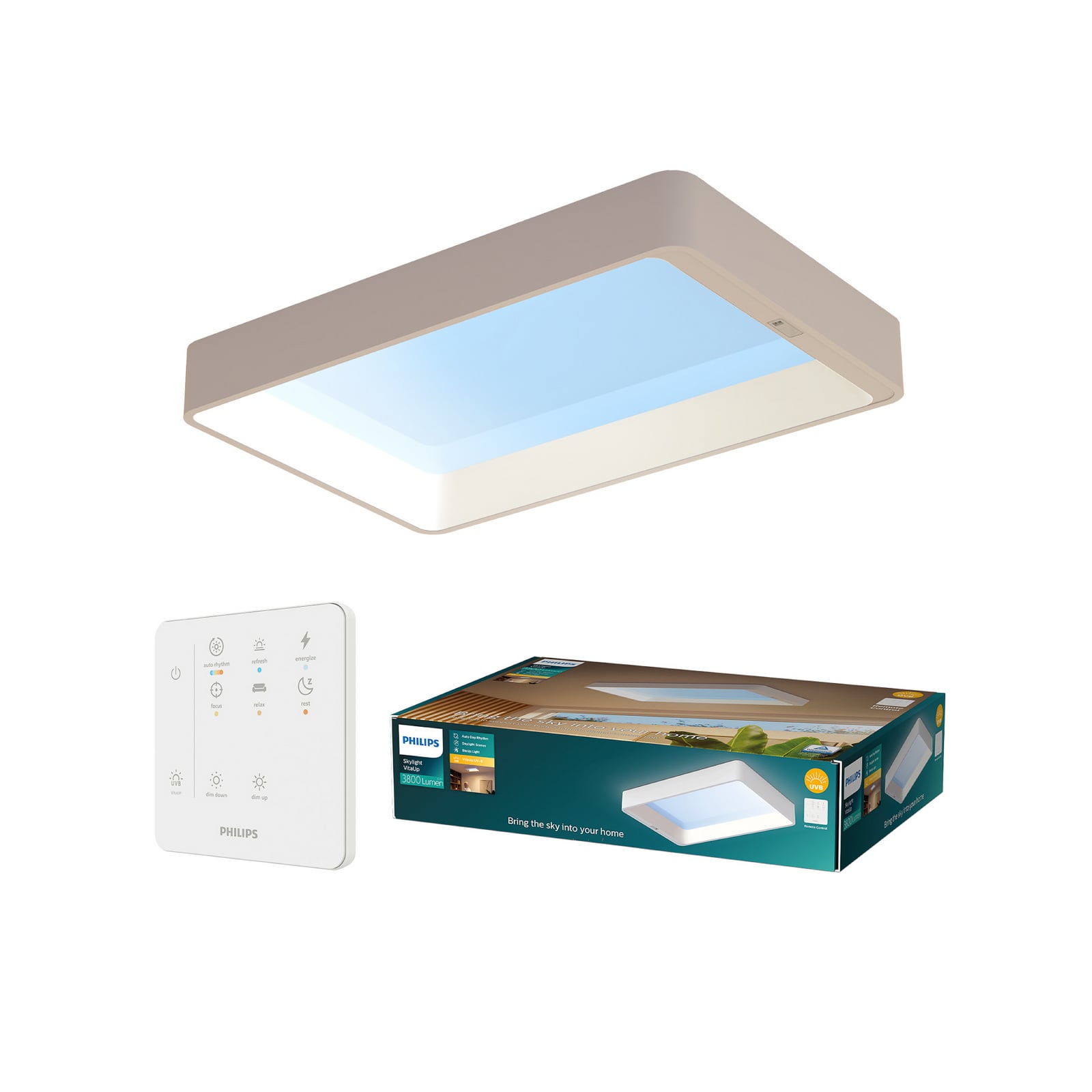 Deckenlampe SKYLIGHT VITA UP 68x45cm weiß CCT IP44 - Philips Deckenlampe SKYLIGHT VITA UP 68x45cm weiß CCT IP44 - Philips