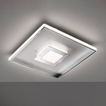 LED stropná lampa Bug, štvorcová, chróm